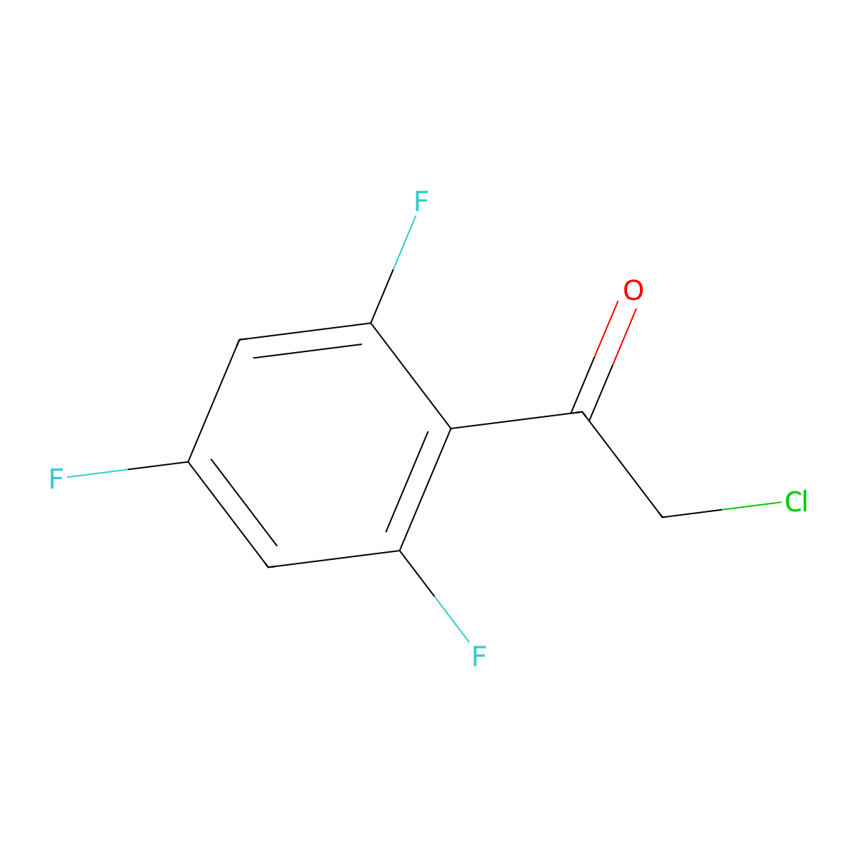 2-Chloro-1-(2,4,6-trifluorophenyl)ethan-1-one molecular structure, CAS 223785-96-4