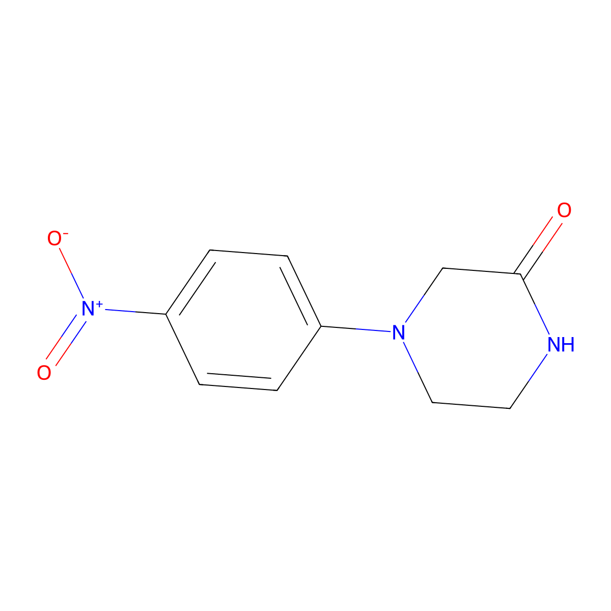 4-(4-Nitrophenyl)piperazin-2-one molecular structure, CAS 223785-99-7