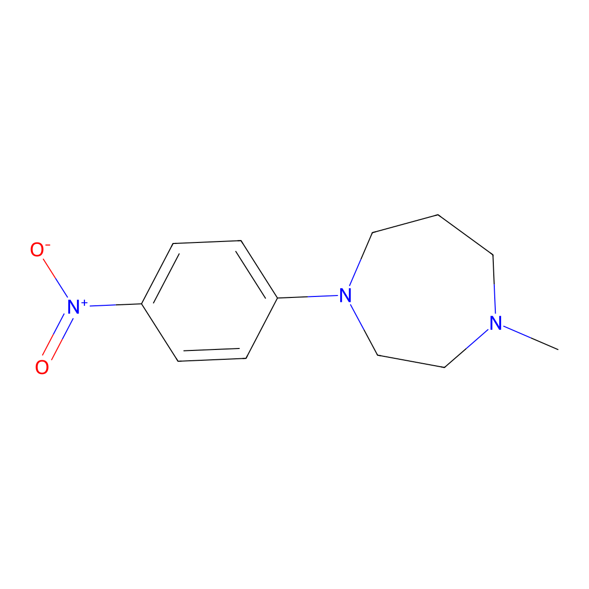 1-Methyl-4-(4-nitrophenyl)-1,4-diazepane molecular structure, CAS 223786-22-9