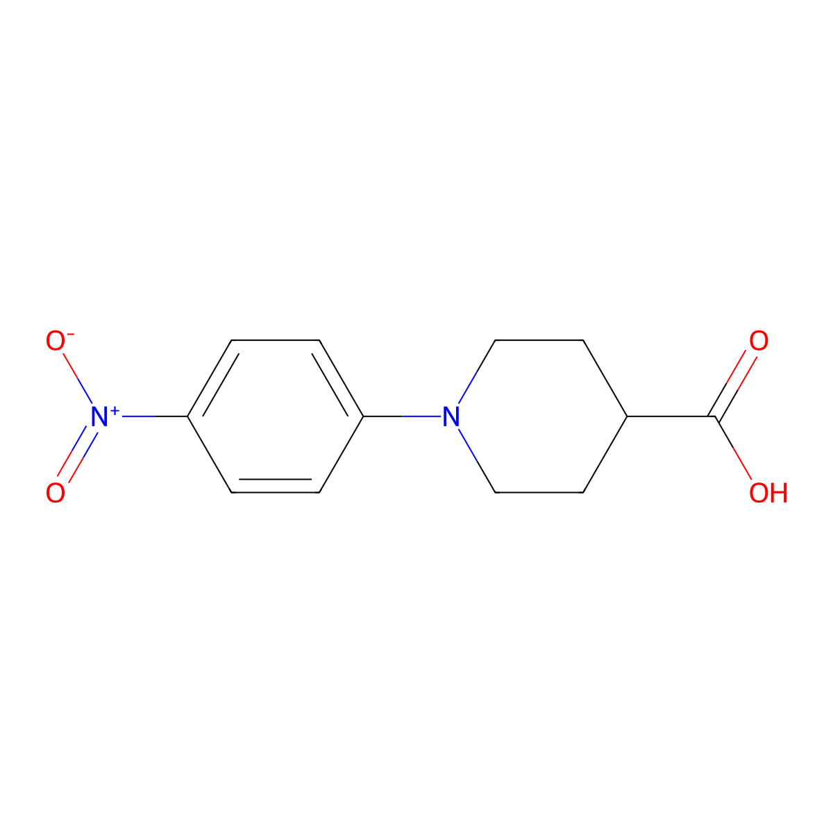 1-(4-Nitrophenyl)piperidine-4-carboxylic acid molecular structure, CAS 223786-53-6