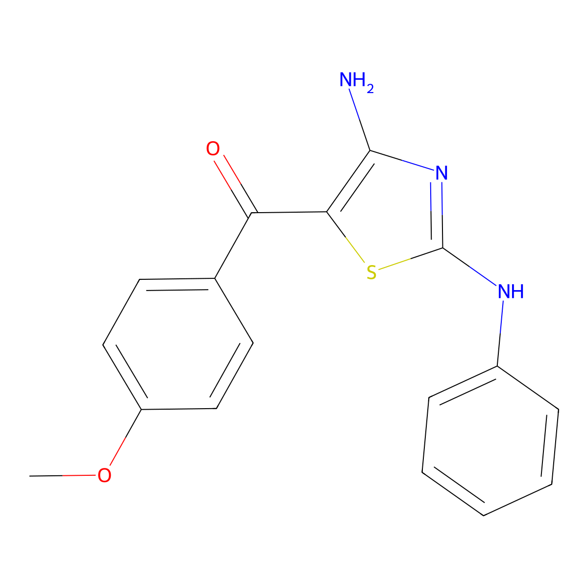 (4-Amino-2-anilino-1,3-thiazol-5-yl)(4-methoxyphenyl)methanone molecular structure, CAS 223786-65-0