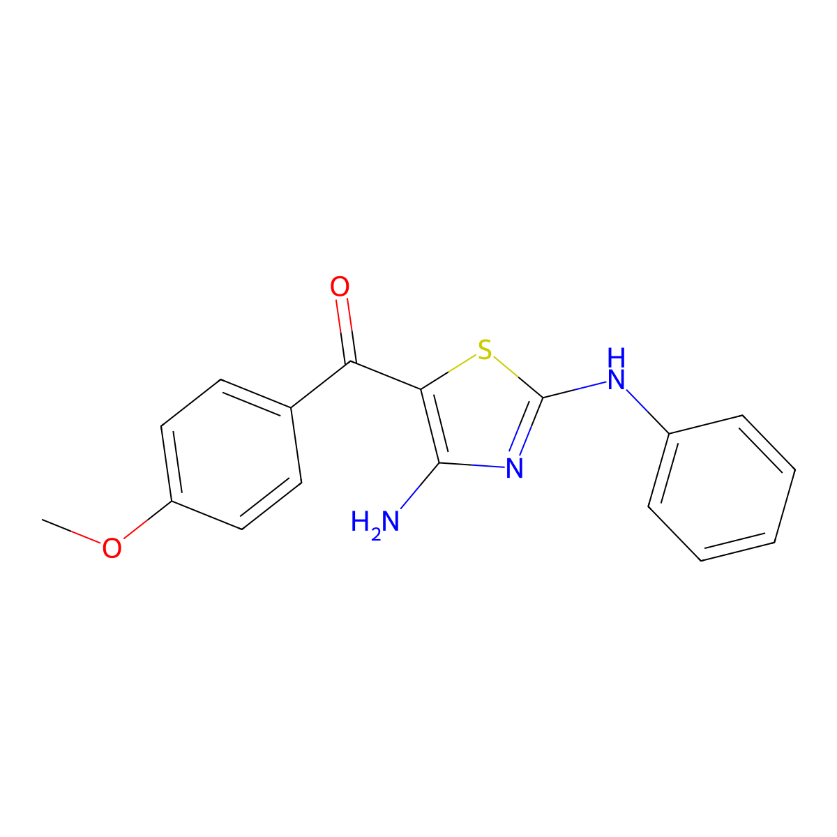 (4-Amino-2-anilino-1,3-thiazol-5-yl)(4-methoxyphenyl)methanone molecular structure, CAS 223786-65-0