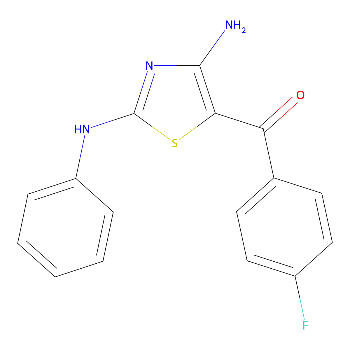 (4-Amino-2-anilino-1,3-thiazol-5-yl)(4-fluorophenyl)methanone molecular structure, CAS 223786-66-1