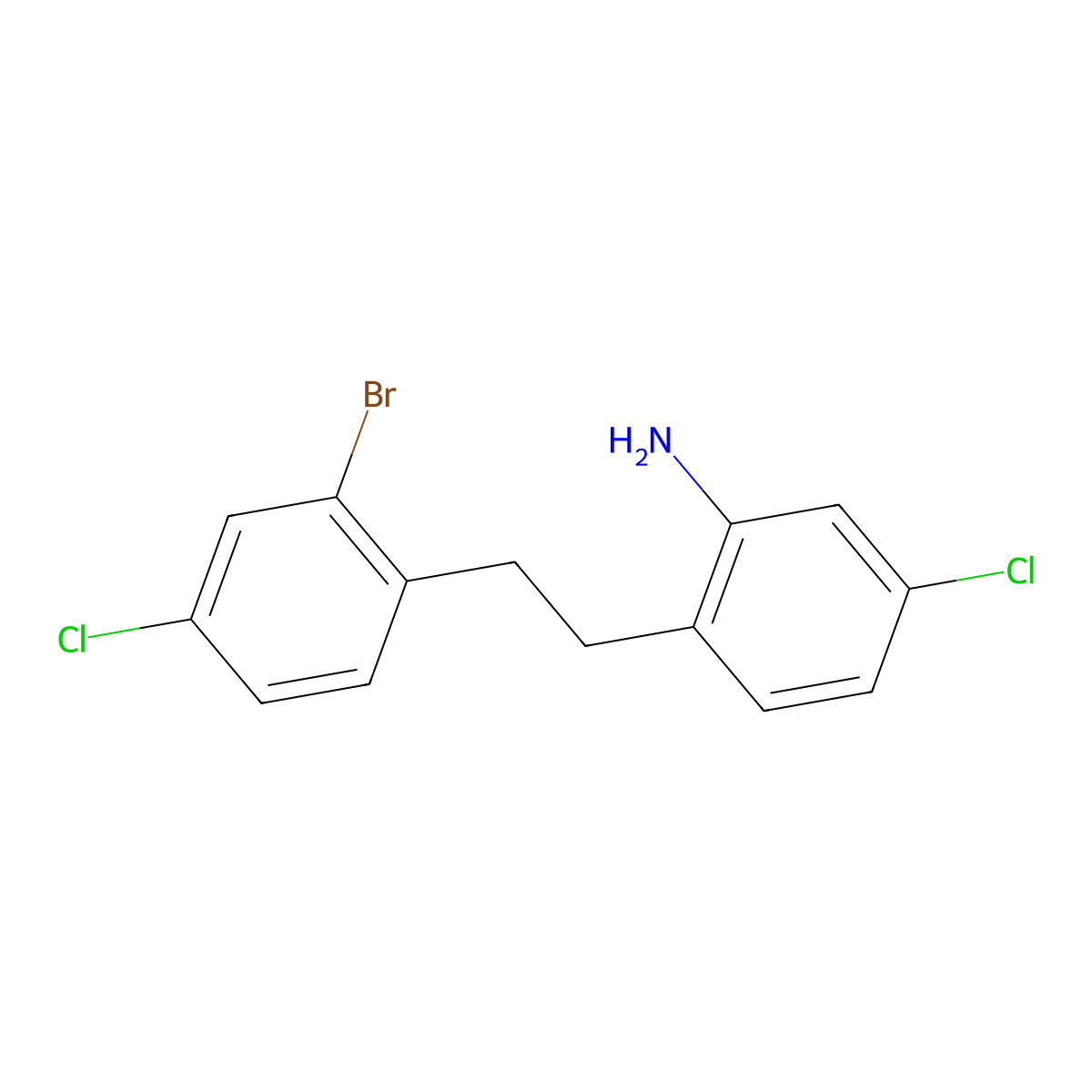 2-(2-Bromo-4-chlorophenethyl)-5-chloroaniline molecular structure, CAS 223787-55-1