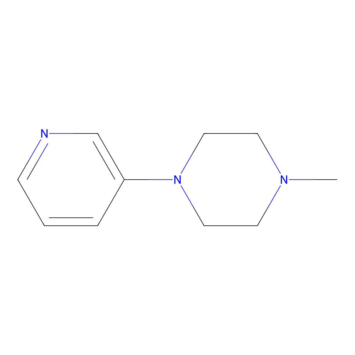 1-Methyl-4-(pyridin-3-yl)piperazine molecular structure, CAS 223794-26-1