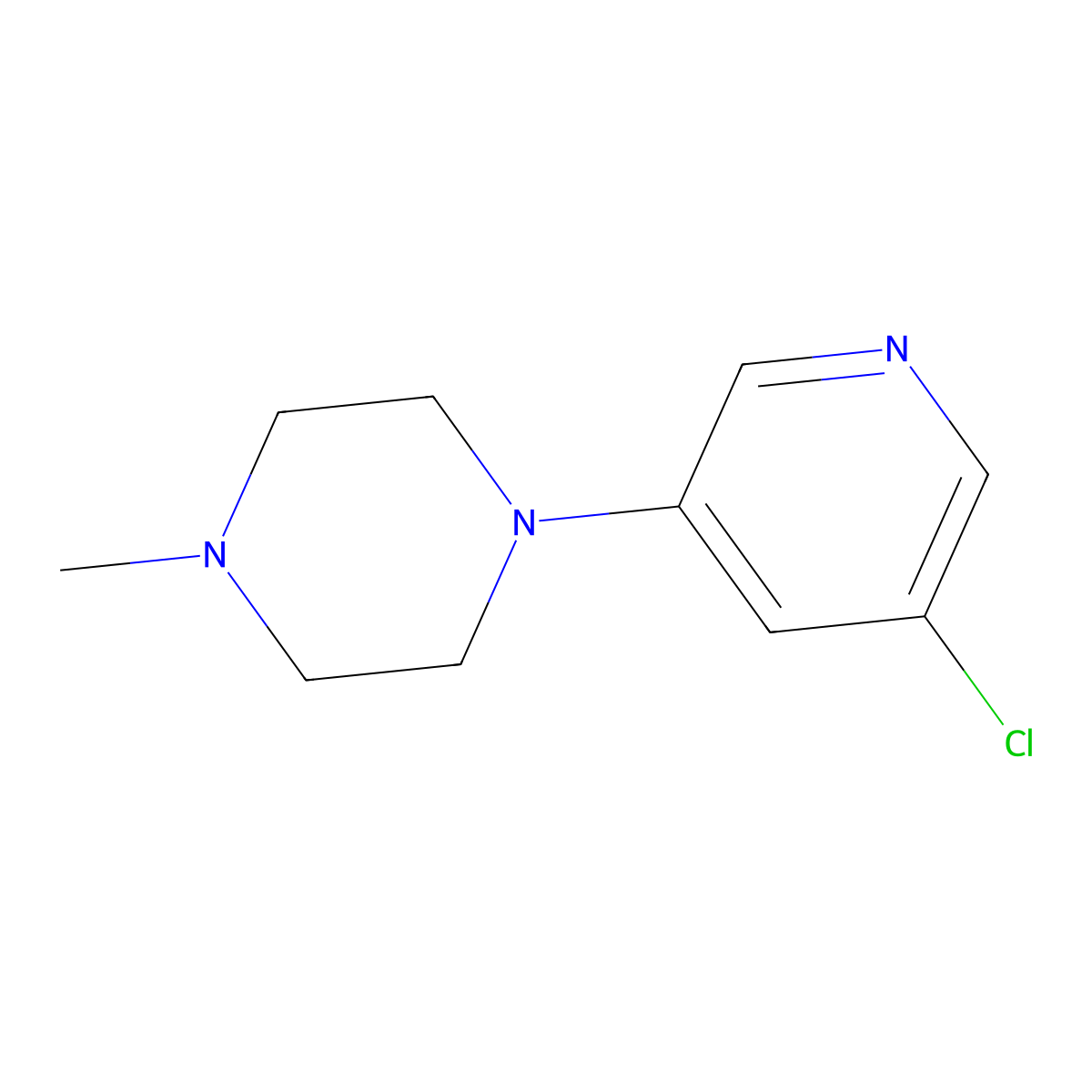 1-(5-Chloropyridin-3-yl)-4-methylpiperazine molecular structure, CAS 223794-47-6