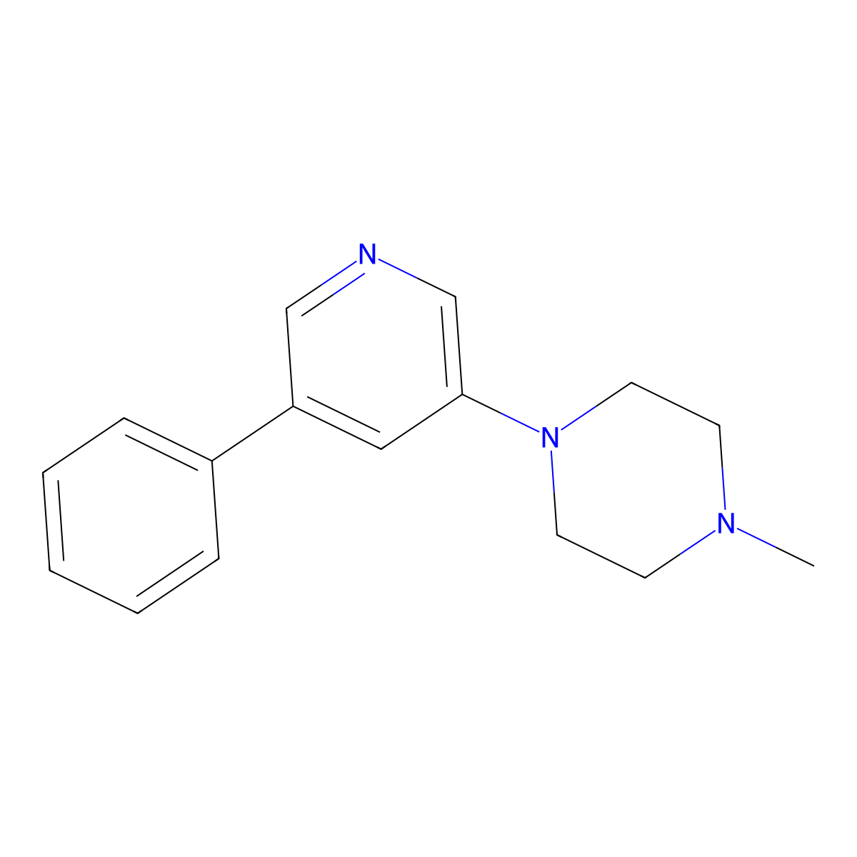 4-Methyl-1-(5-phenyl-pyridin-3-yl)-piperazine molecular structure, CAS 223794-52-3