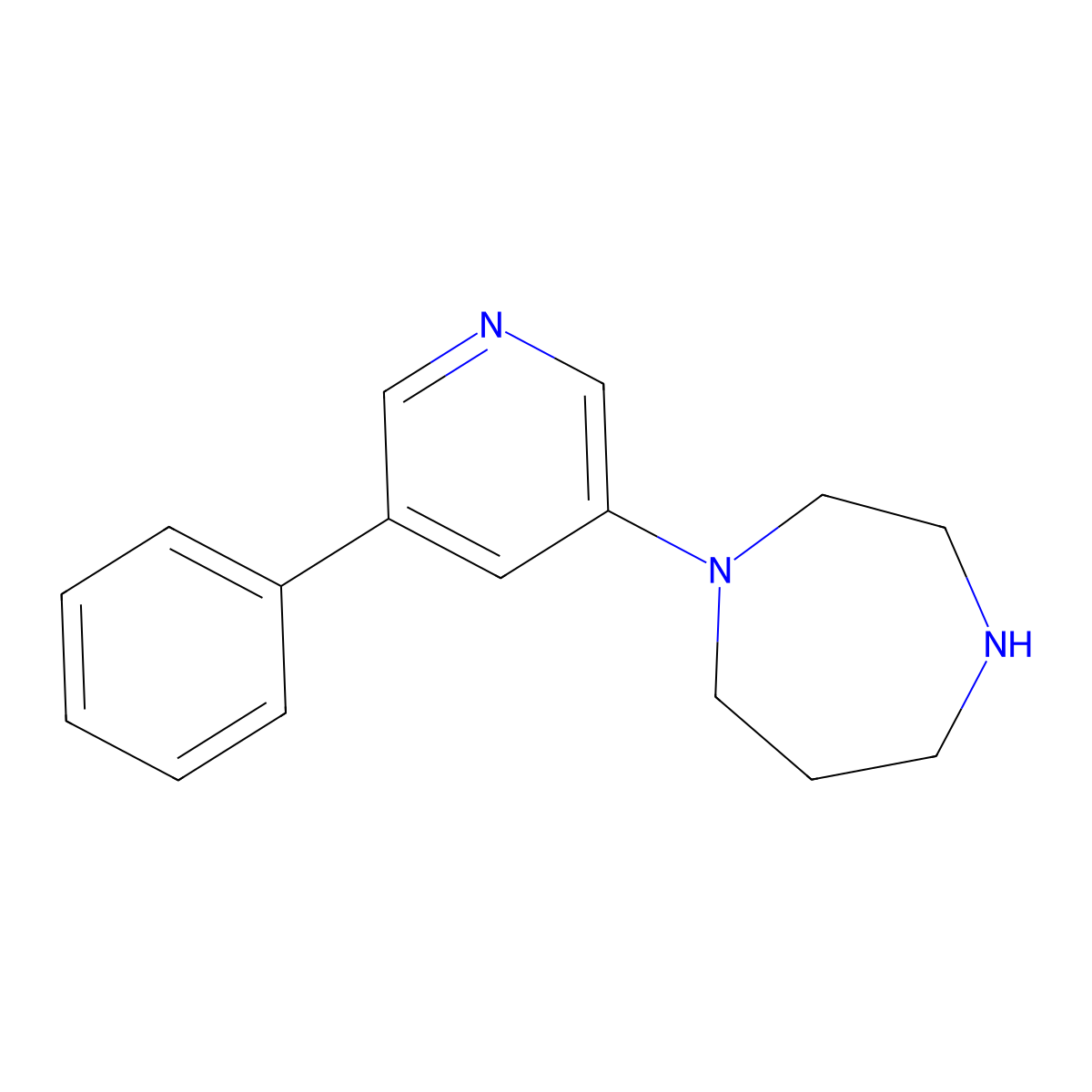 1-(5-Phenylpyridin-3-yl)-1,4-diazepane molecular structure, CAS 223796-38-1