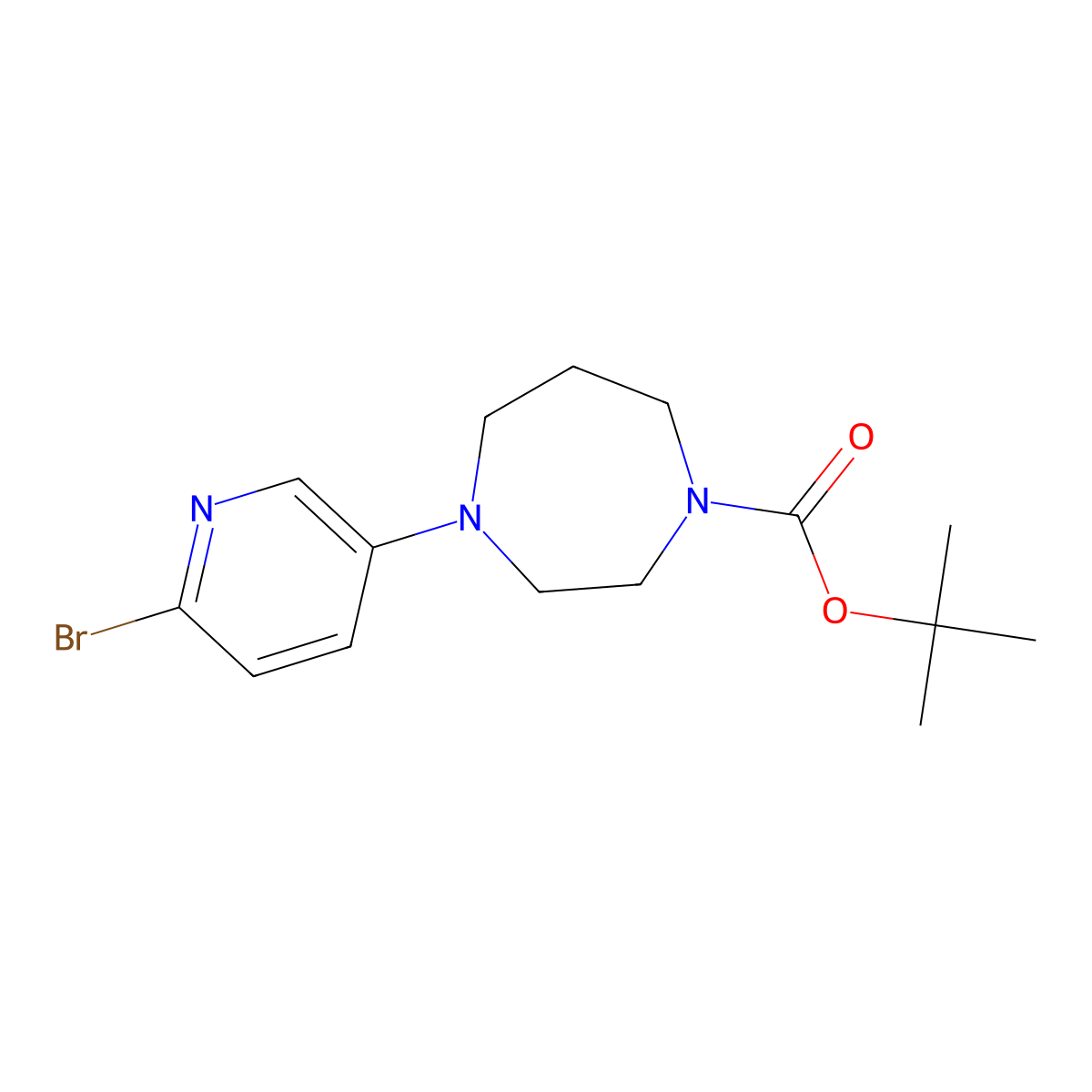 Tert-butyl 4-(6-bromopyridin-3-yl)-1,4-diazepane-1-carboxylate molecular structure, CAS 223797-58-8