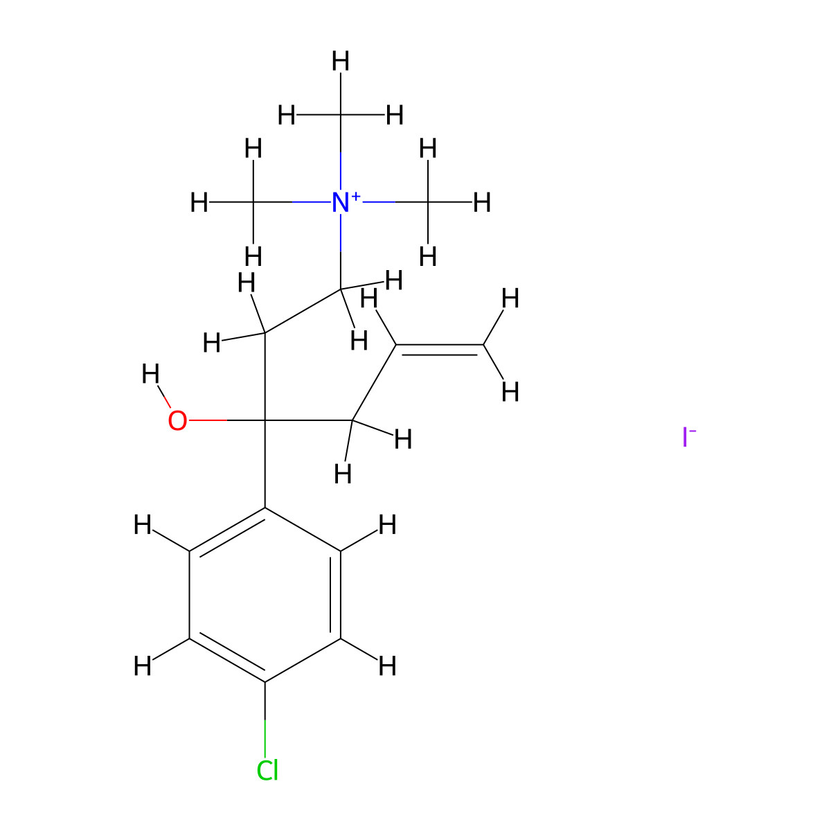 3-(4-Chlorophenyl)-3-hydroxy-N,N,N-trimethylhex-5-en-1-aminium iodide molecular structure, CAS 2238-73-5