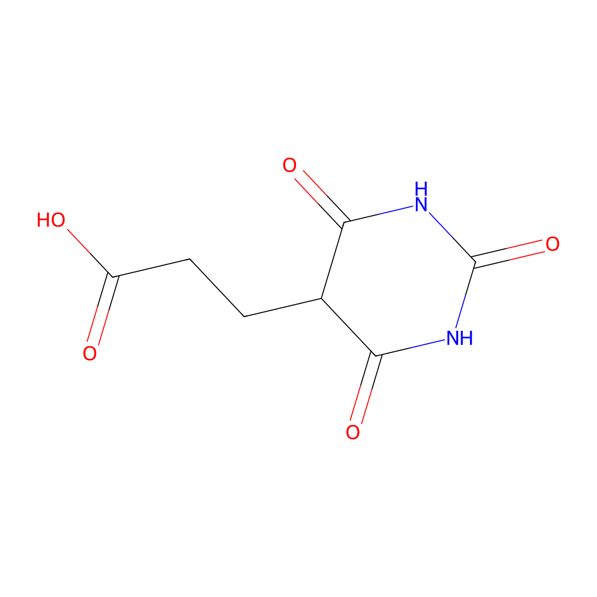 3-(2,4,6-Trioxo-hexahydro-pyrimidin-5-yl)-propionic acid molecular structure, CAS 22384-33-4