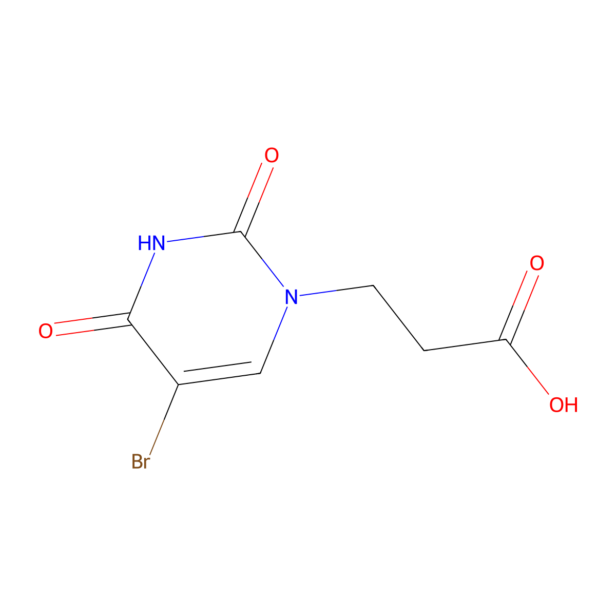 3-(5-Bromo-2,4-dioxo-1,2,3,4-tetrahydropyrimidin-1-yl)propanoic acid molecular structure, CAS 22384-58-3