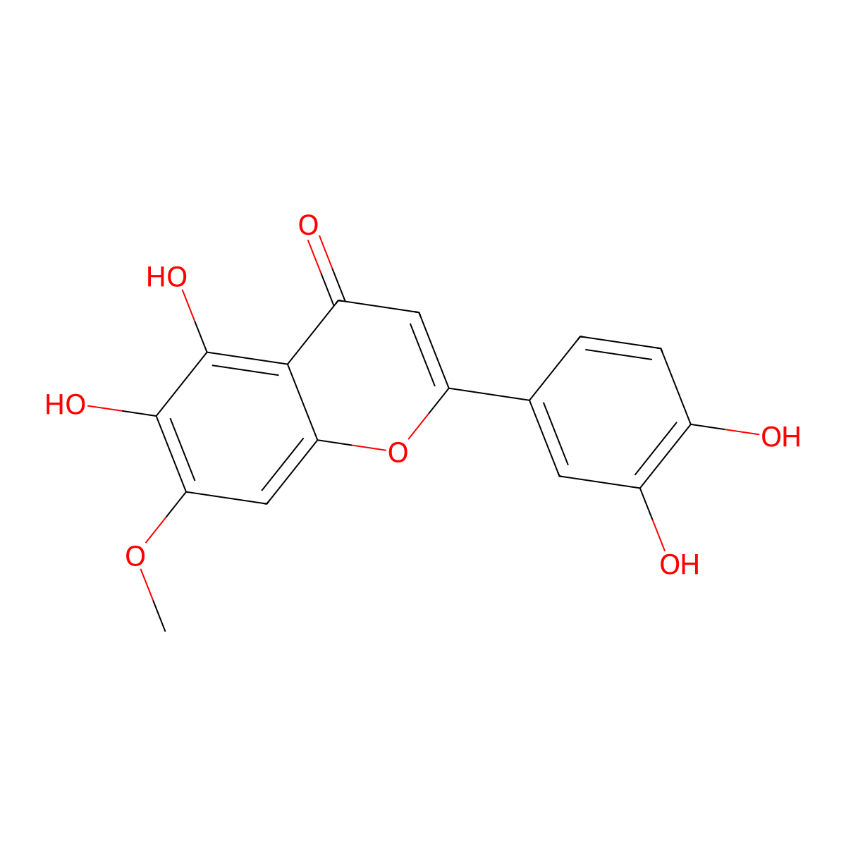 Pedalitin molecular structure, CAS 22384-63-0