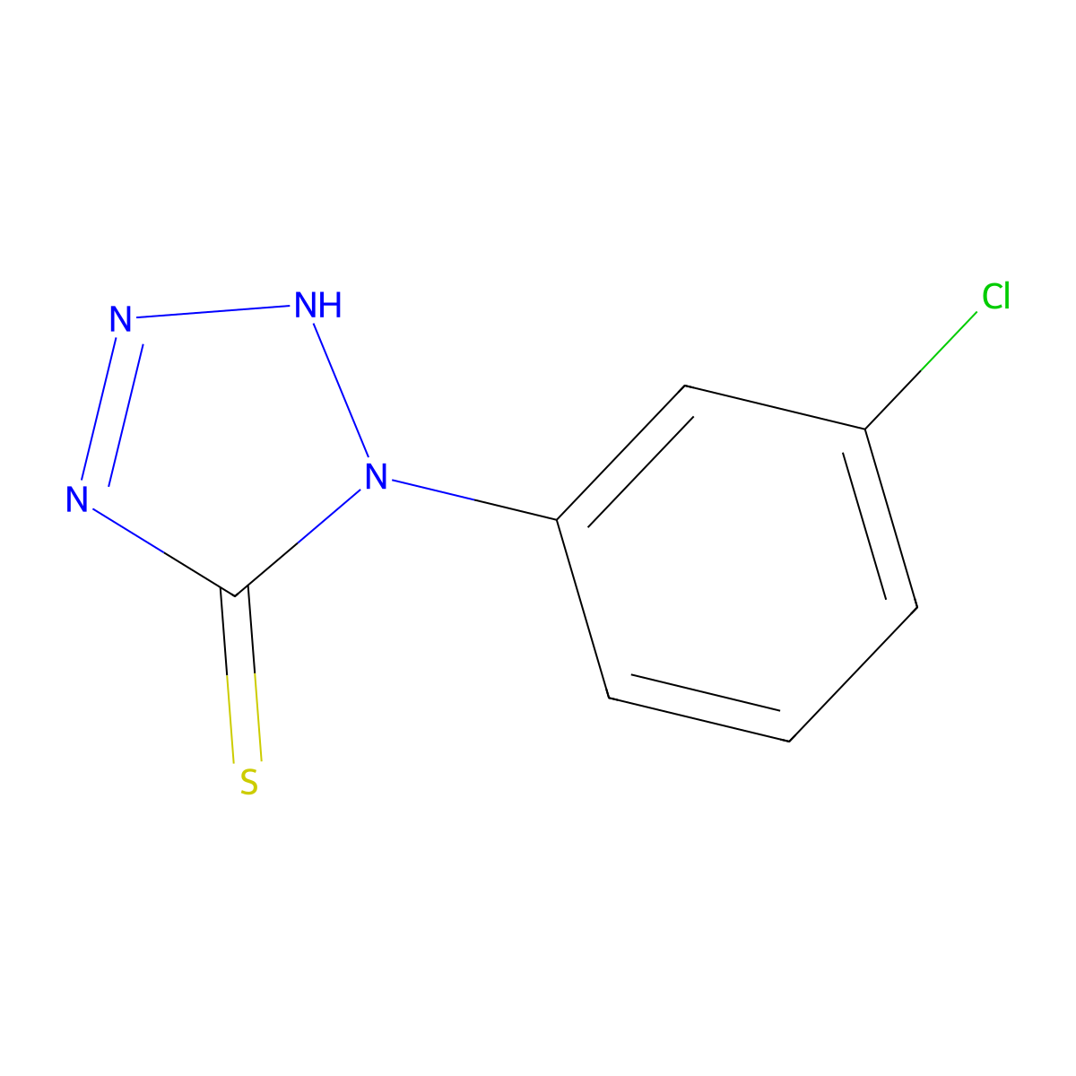 1-(3-chlorophenyl)-1H-tetrazole-5-thiol molecular structure, CAS 22384-88-9