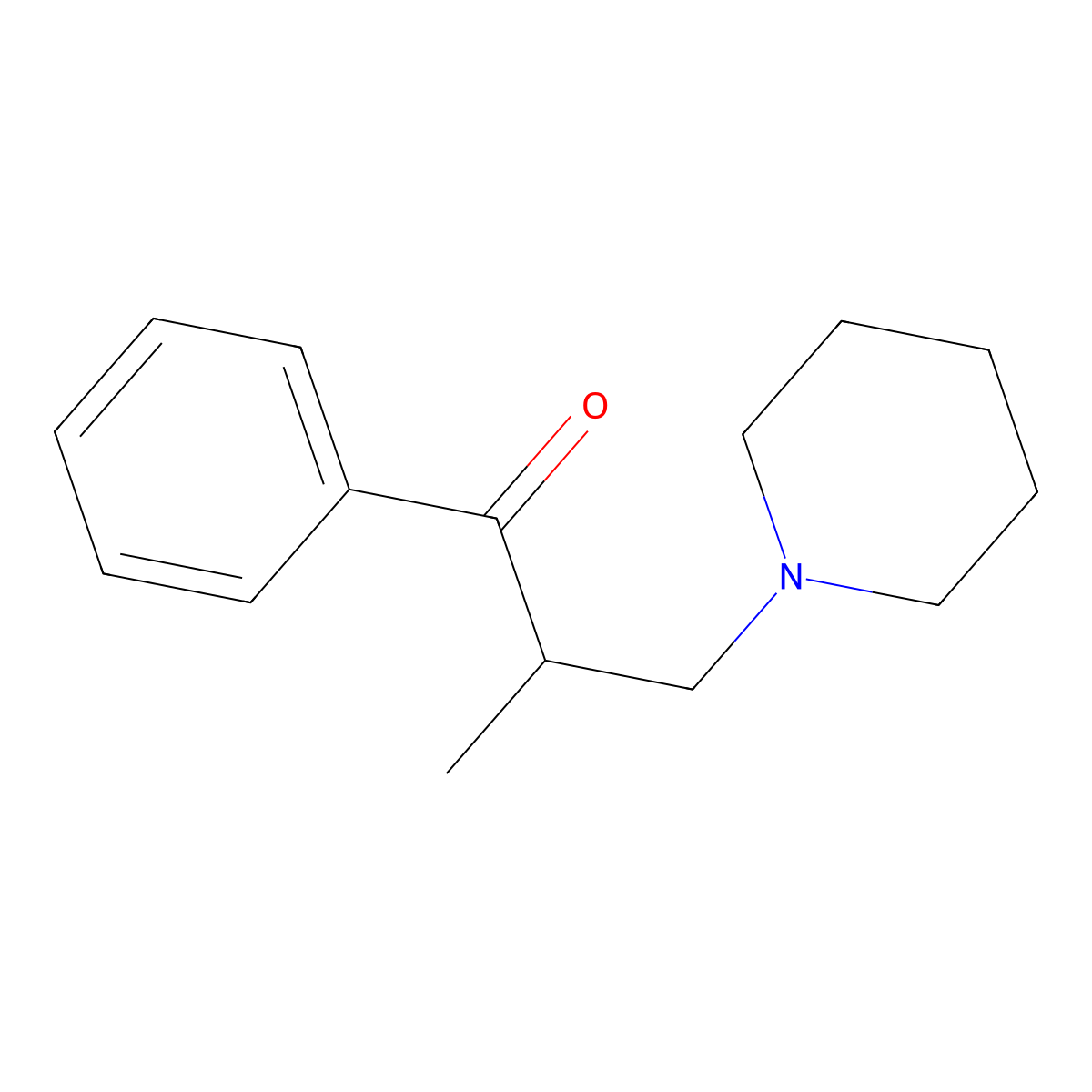 1-Propanone, 2-methyl-1-phenyl-3-(1-piperidinyl) molecular structure, CAS 22385-99-5