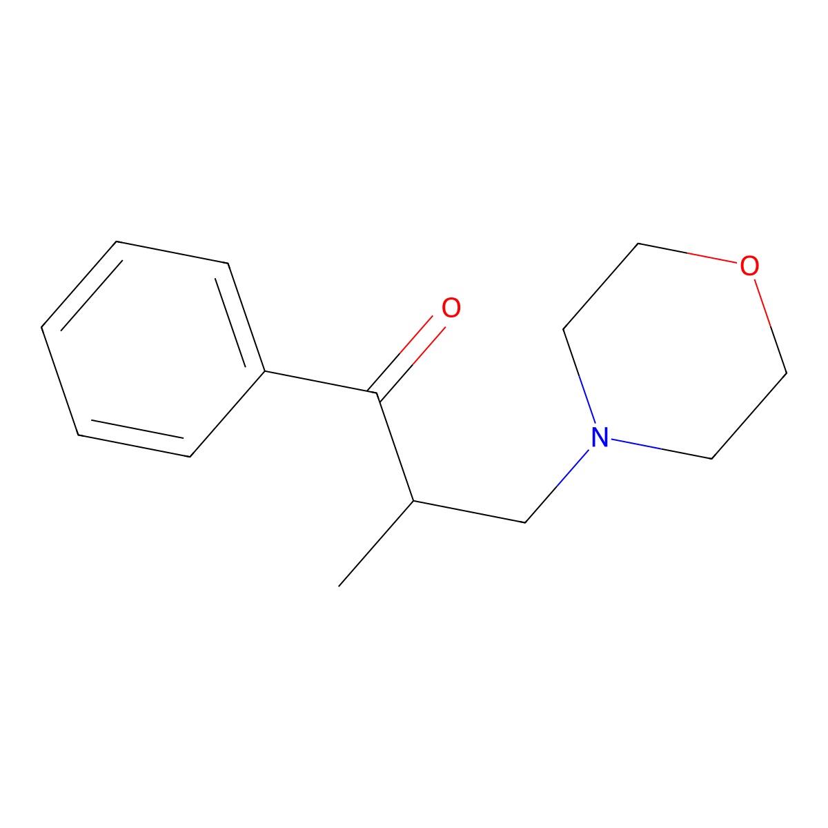 1-Propanone, 2-methyl-3-(4-morpholinyl)-1-phenyl- molecular structure, CAS 22386-00-1