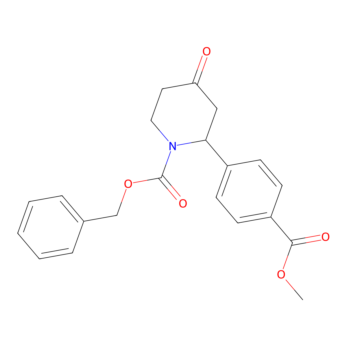 Benzyl 2-(4-(methoxycarbonyl)phenyl)-4-oxopiperidine-1-carboxylate molecular structure, CAS 2238811-87-3