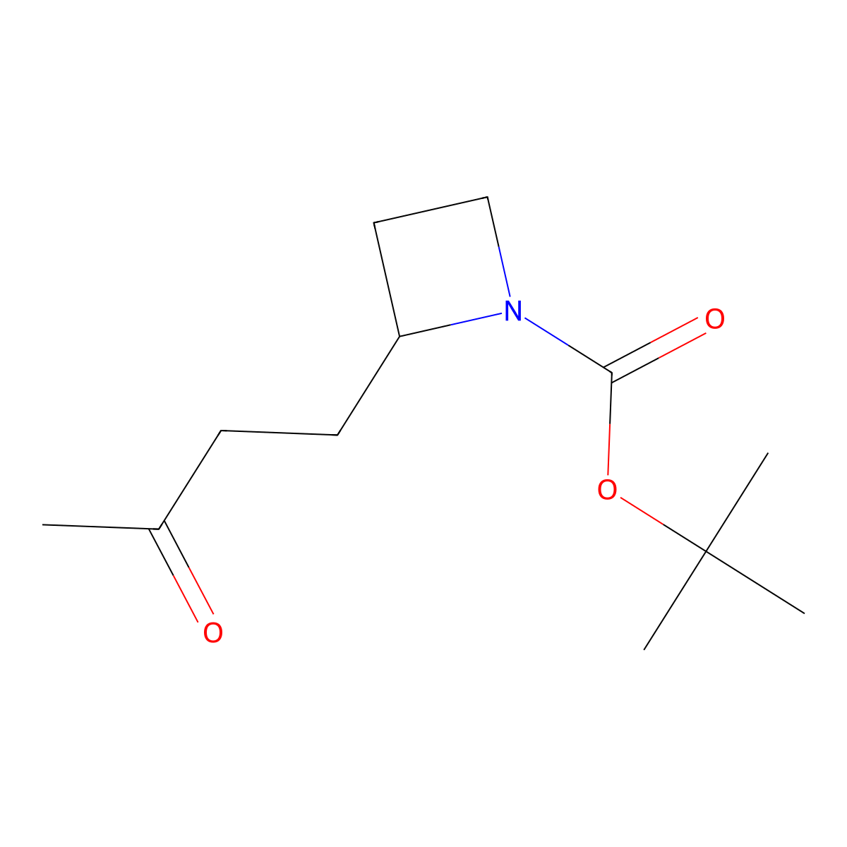 Tert-butyl 2-(3-oxobutyl)azetidine-1-carboxylate molecular structure, CAS 2238813-08-4
