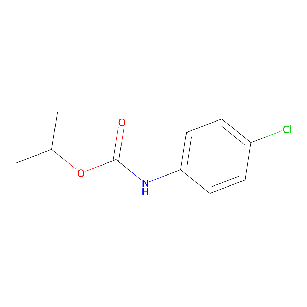 Isopropyl N-4-chlorophenylcarbamate molecular structure, CAS 2239-92-1
