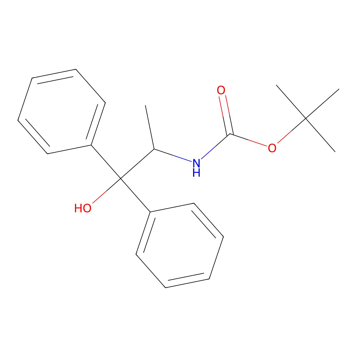 tert-Butyl (R)-(1-hydroxy-1,1-diphenylpropan-2-yl)carbamate molecular structure, CAS 223906-32-9