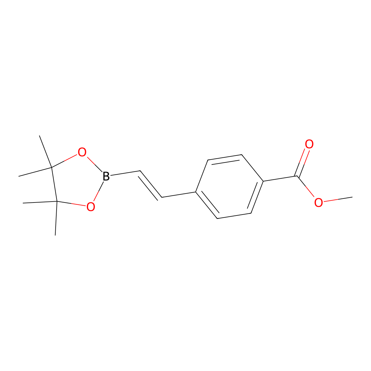 (E)-methyl 4-(2-(4,4,5,5-tetramethyl-1,3,2-dioxaborolan-2-yl)vinyl)benzoate molecular structure, CAS 223919-55-9