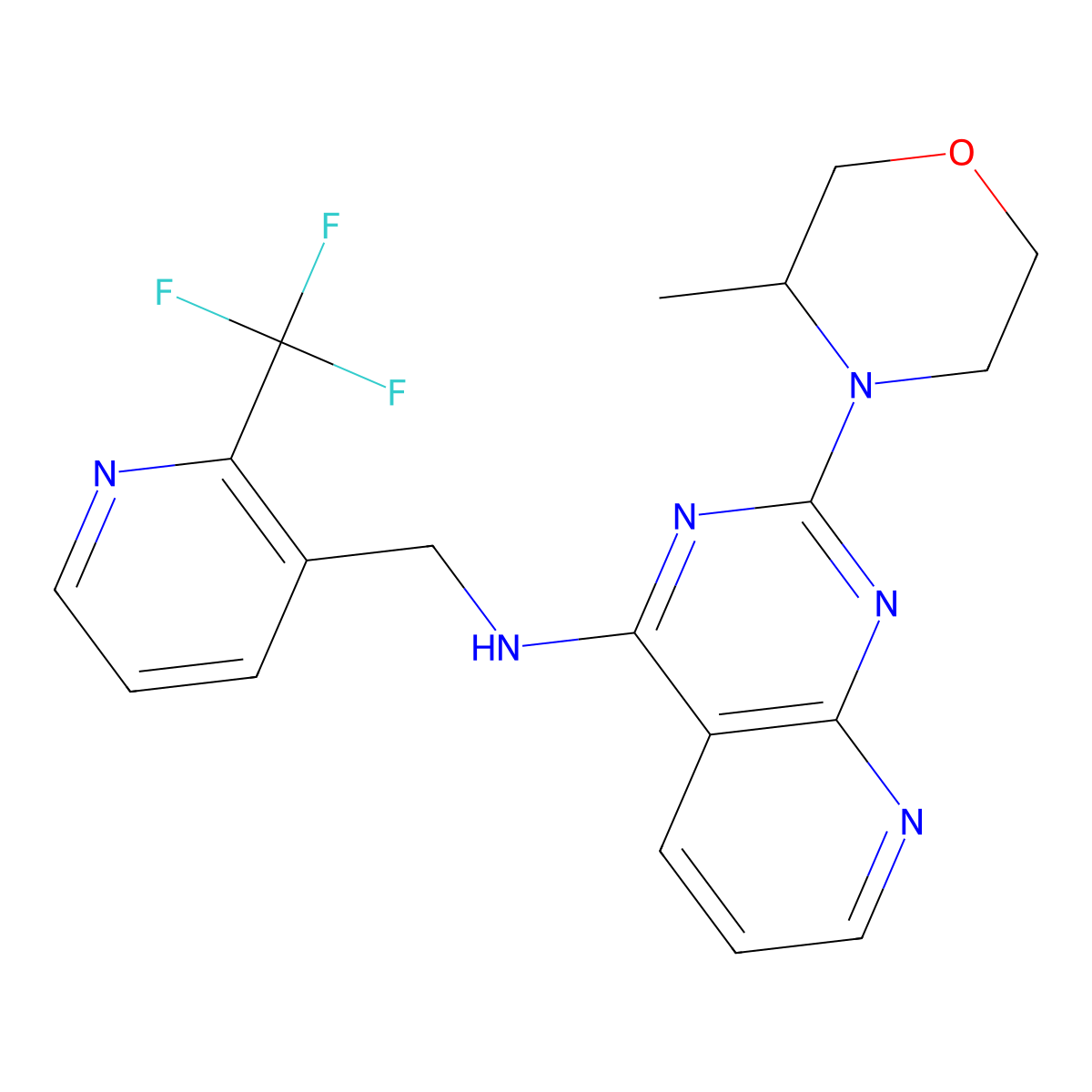 2-[(3S)-3-methylmorpholin-4-yl]-N-[[2-(trifluoromethyl)pyridin-3-yl]methyl]pyrido[2,3-d]pyrimidin-4-amine molecular structure, CAS 2239272-16-1