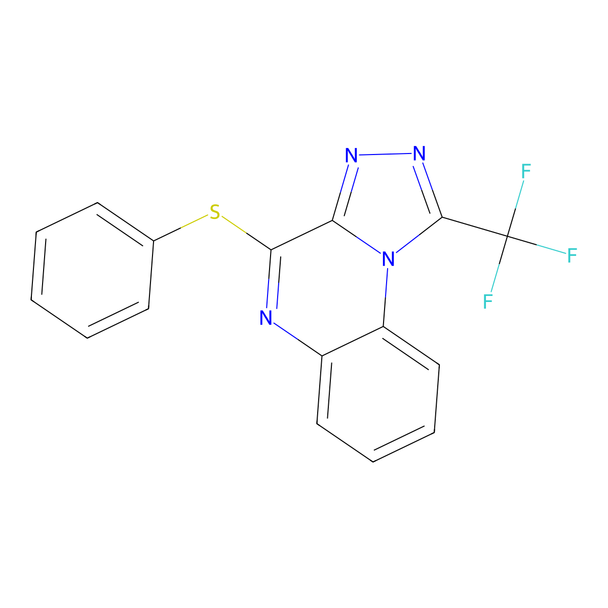 4-(Phenylsulfanyl)-1-(trifluoromethyl)[1,2,4]triazolo[4,3-a]quinoxaline molecular structure, CAS 223929-36-0
