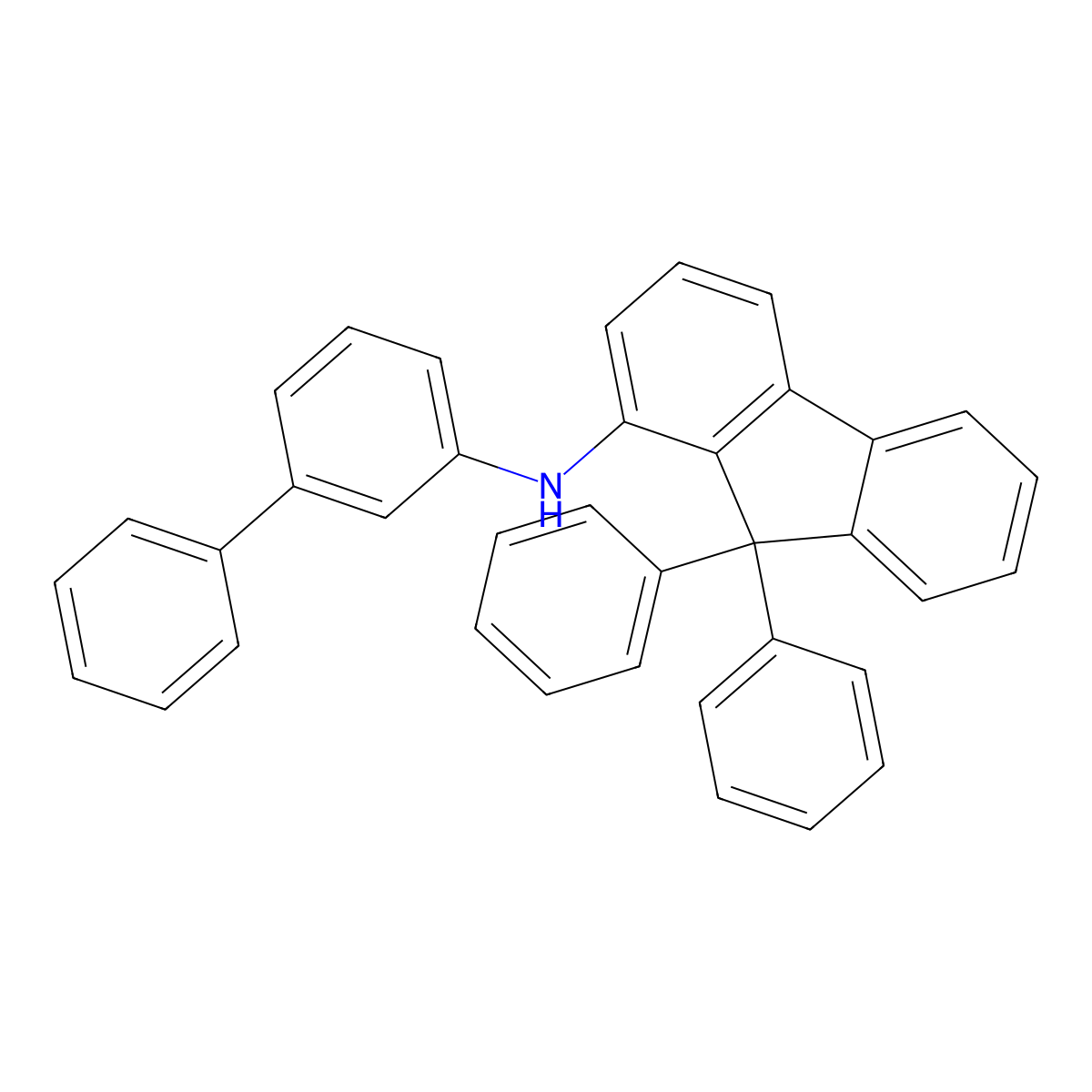 N-([1,1'-biphenyl]-3-yl)-9,9-diphenyl-9H-fluoren-1-amine molecular structure, CAS 2239292-96-5