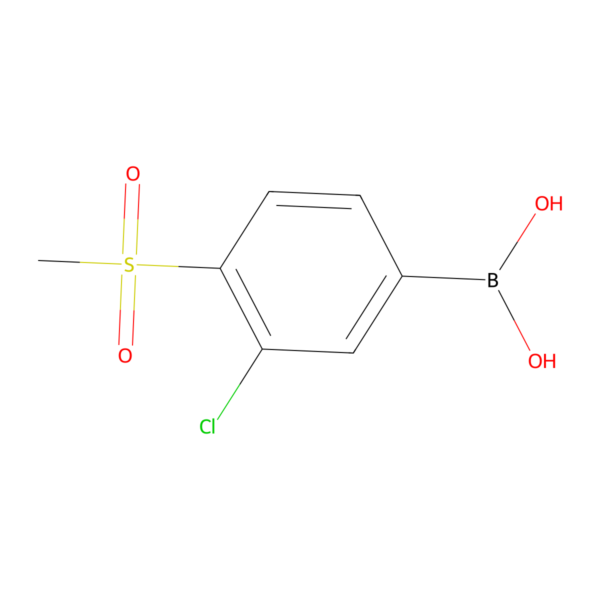 (3-Chloro-4-methanesulfonylphenyl)boronic acid molecular structure, CAS 2239305-86-1