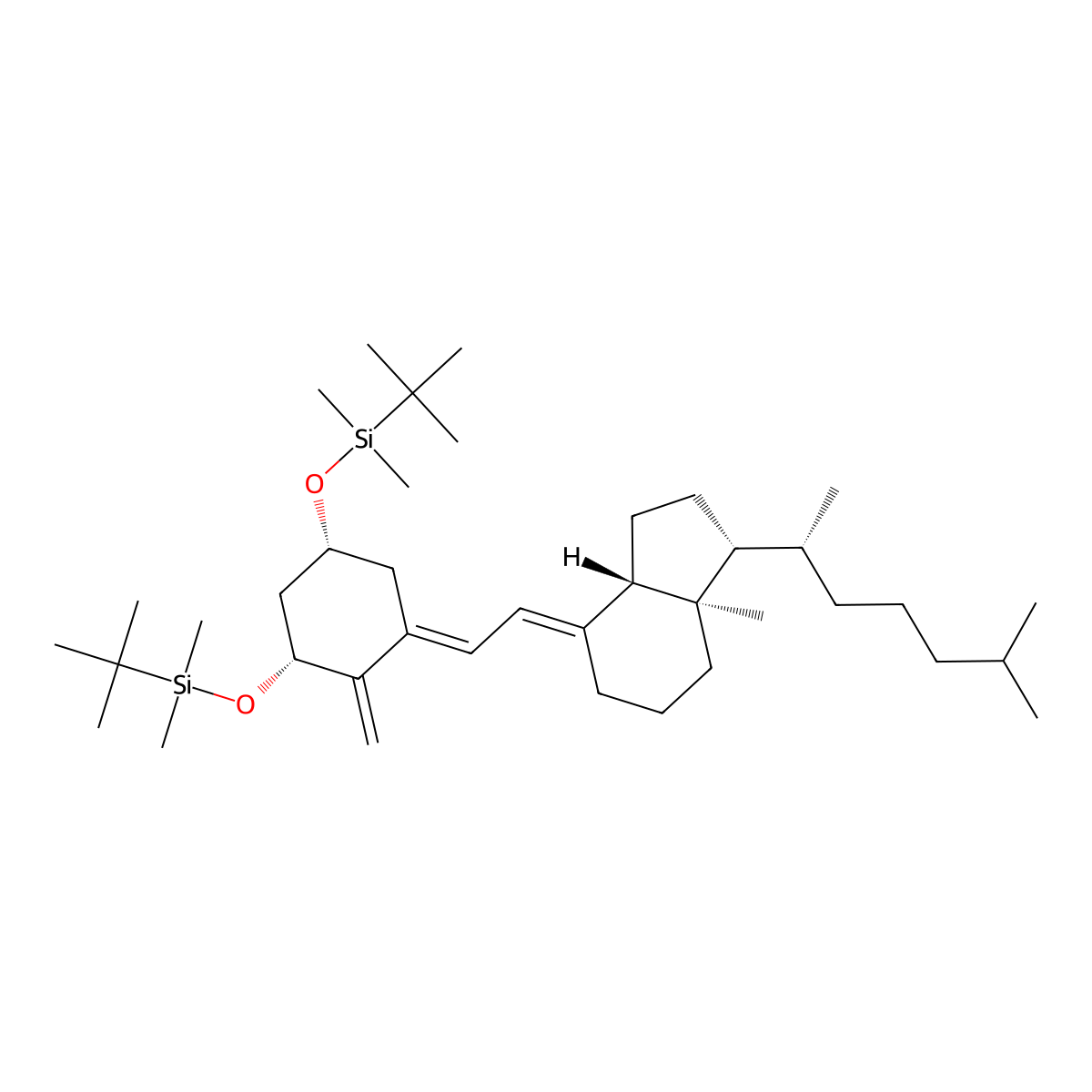 (((1R,3R,E)-5-(2-((1R,3aS,7aR,E)-7a-Methyl-1-((R)-6-methylheptan-2-yl)octahydro-4H-inden-4-ylidene)ethylidene)-4-methylenecyclohexane-1,3-diyl)bis(oxy))bis(tert-butyldimethylsilane) molecular structure, CAS 2239312-26-4