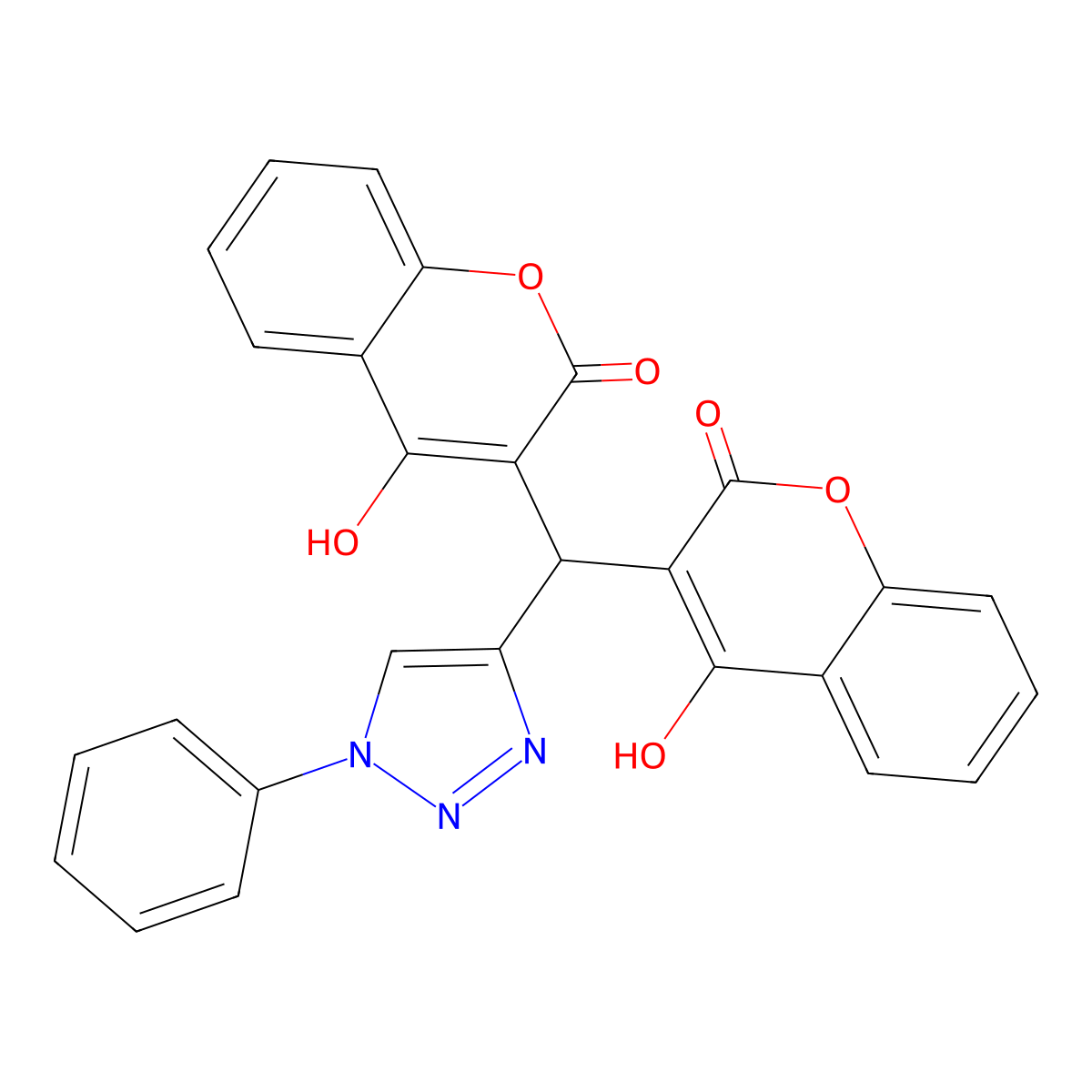 3,3'-((1-Phenyl-1h-1,2,3-triazol-4-yl)methylene)bis(4-hydroxy-2h-chromen-2-one) molecular structure, CAS 2239318-38-6