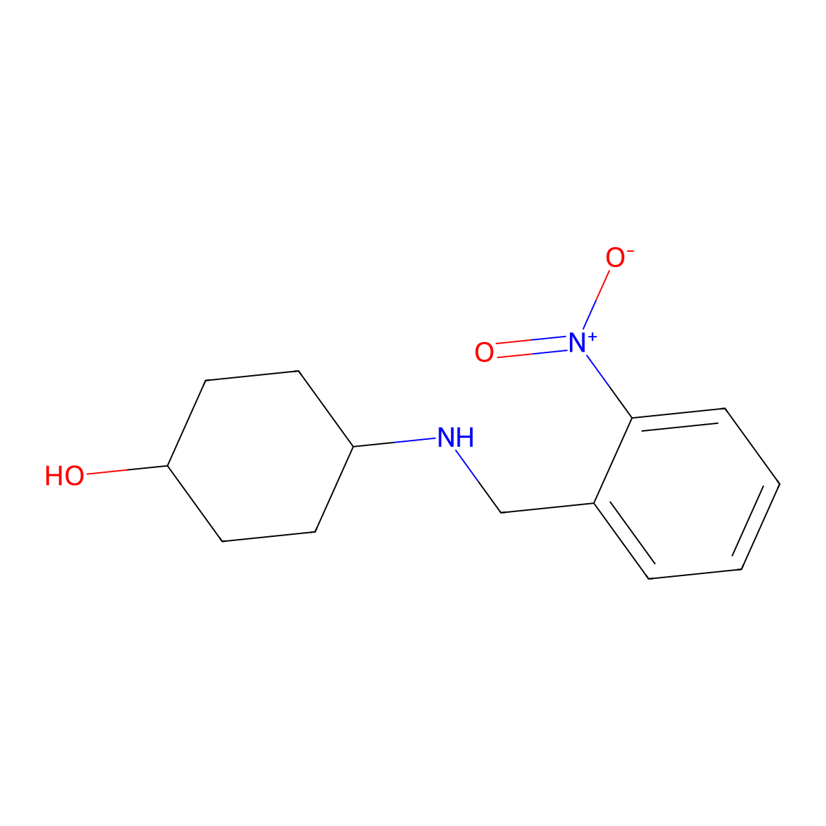 Rac-(1r,4r)-4-{[(2-nitrophenyl)methyl]amino}cyclohexan-1-ol molecular structure, CAS 223932-34-1