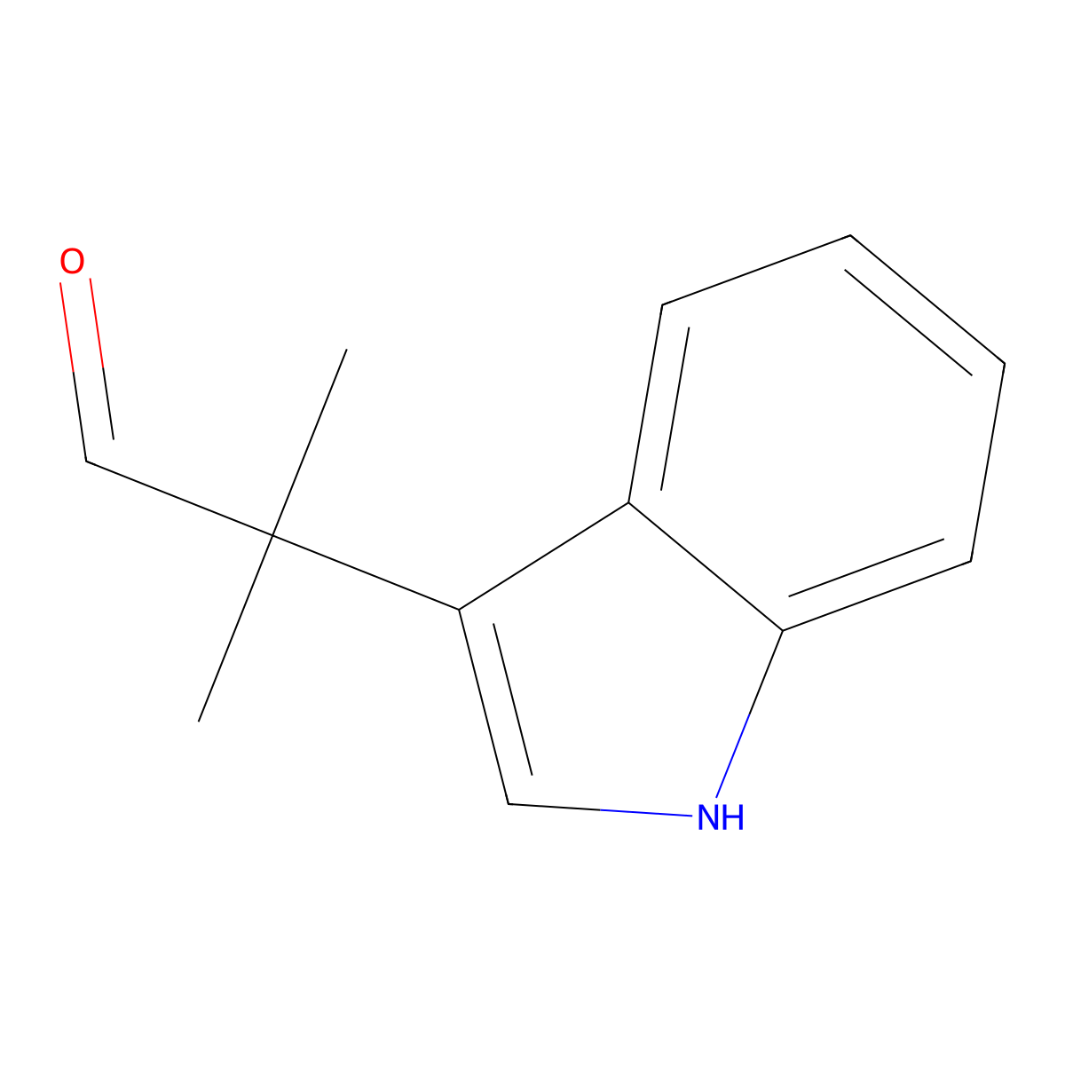 2-(1H-Indol-3-yl)-2-methylpropanal molecular structure, CAS 22394-18-9
