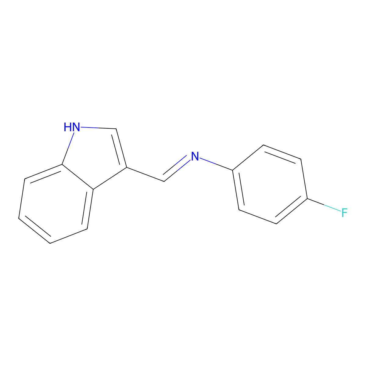 4-Fluoro-N-(1H-indol-3-ylmethylene)benzenamine molecular structure, CAS 22394-32-7