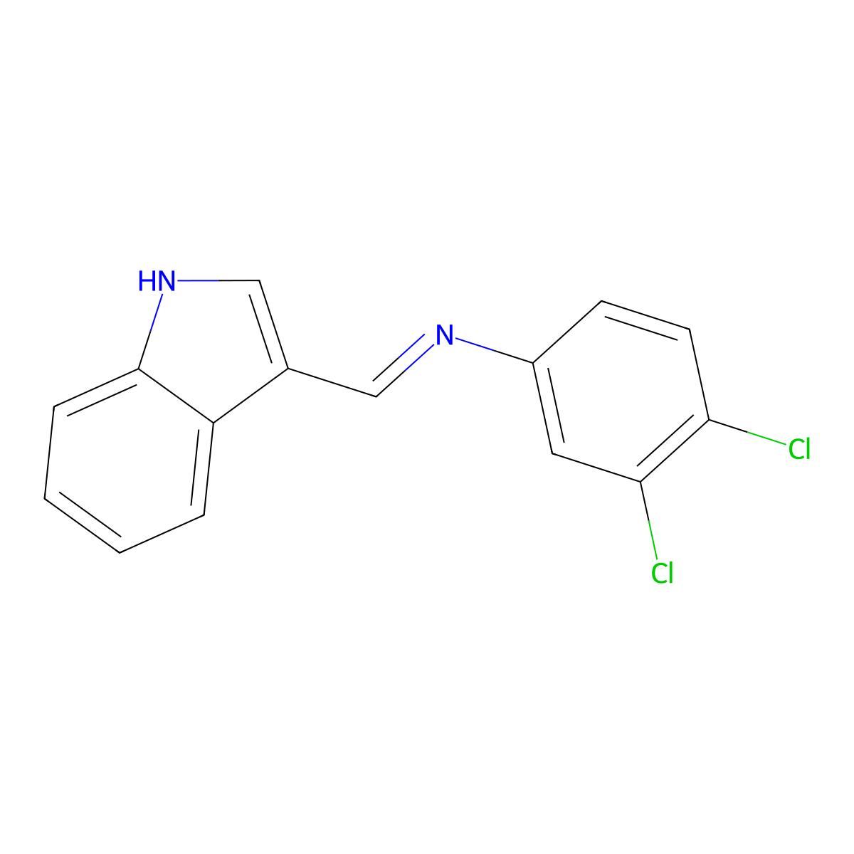3-(N-(3,4-Dichlorophenyl)formimidoyl)indole molecular structure, CAS 22394-34-9