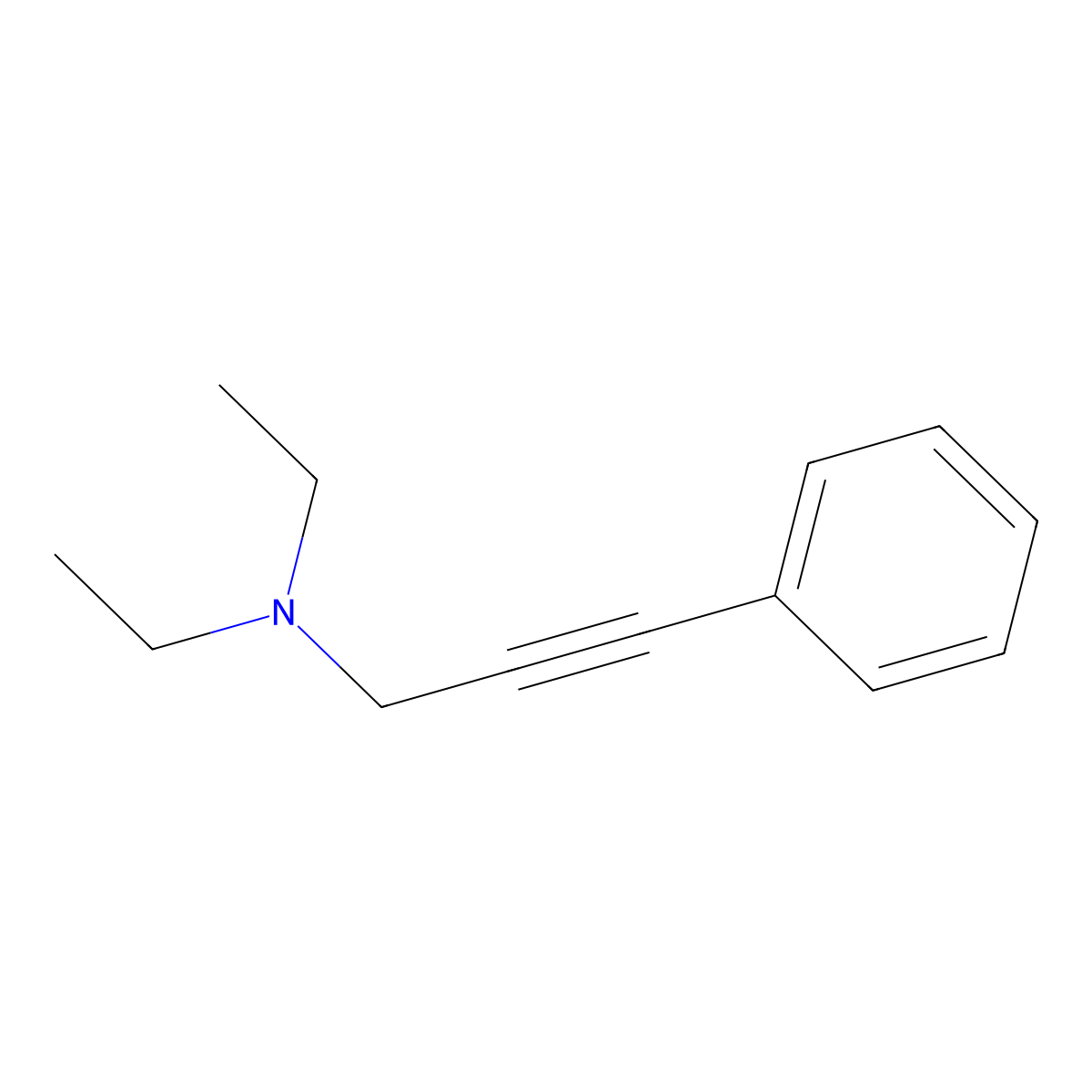 N,N-Diethyl-3-phenyl-2-propyn-1-amine molecular structure, CAS 22396-72-1