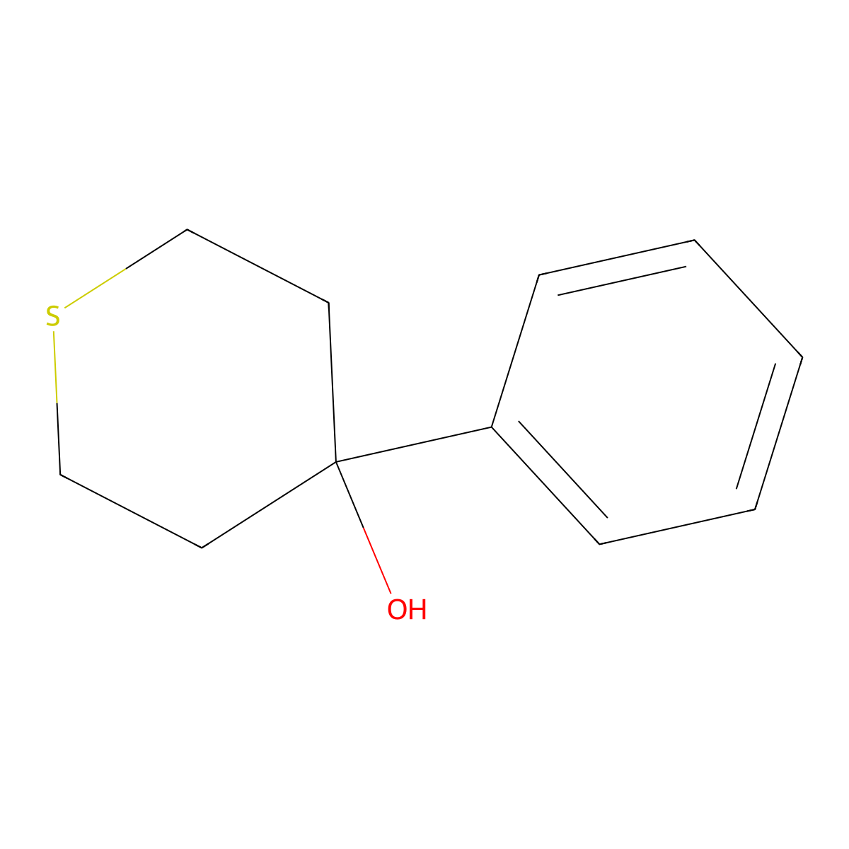 4-Phenylthian-4-ol molecular structure, CAS 22397-92-8