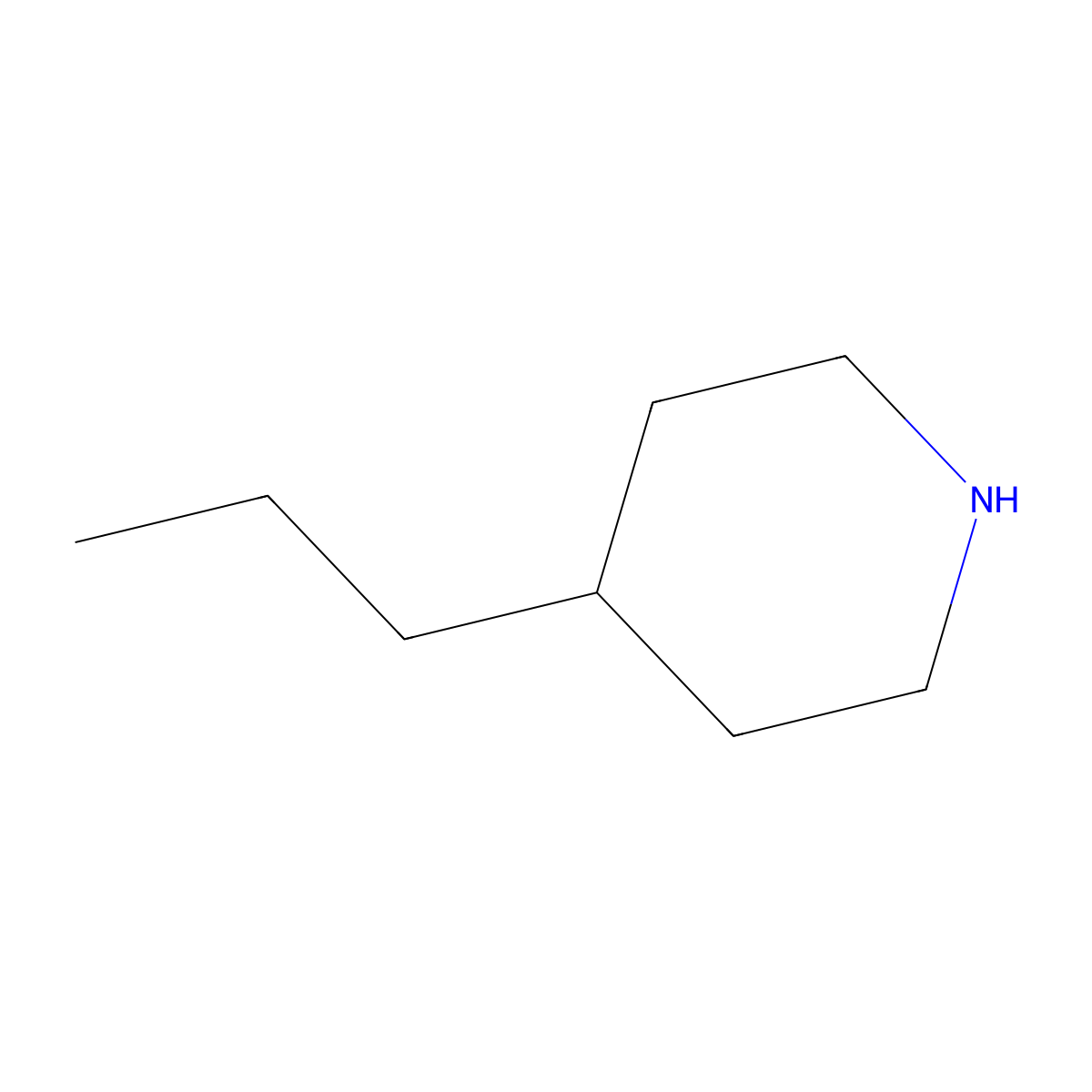 4-Propylpiperidine molecular structure, CAS 22398-09-0