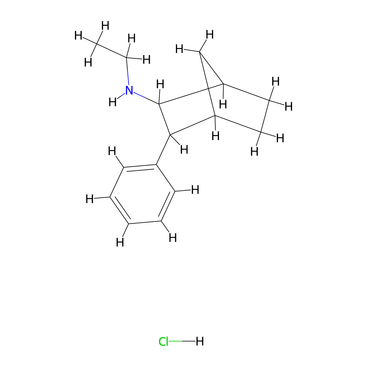 Fencamfamine Hydrochloride molecular structure, CAS 2240-14-4