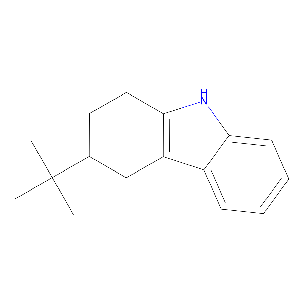 3-tert-butyl-2,3,4,9-tetrahydro-1H-carbazole molecular structure, CAS 22401-71-4