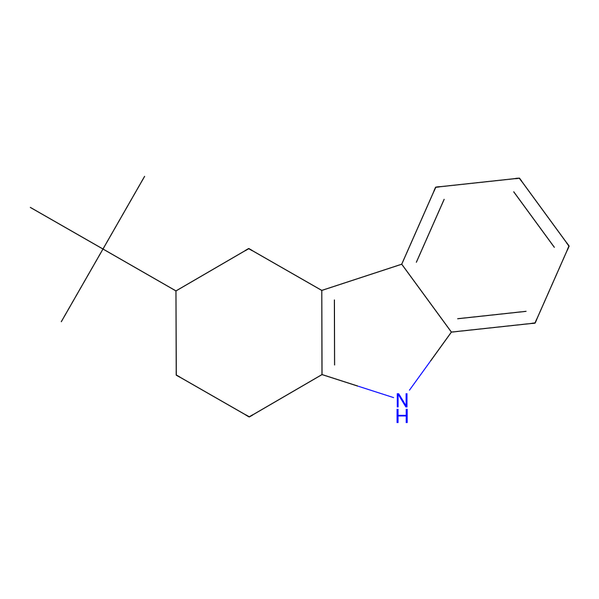 3-tert-butyl-2,3,4,9-tetrahydro-1H-carbazole molecular structure, CAS 22401-71-4