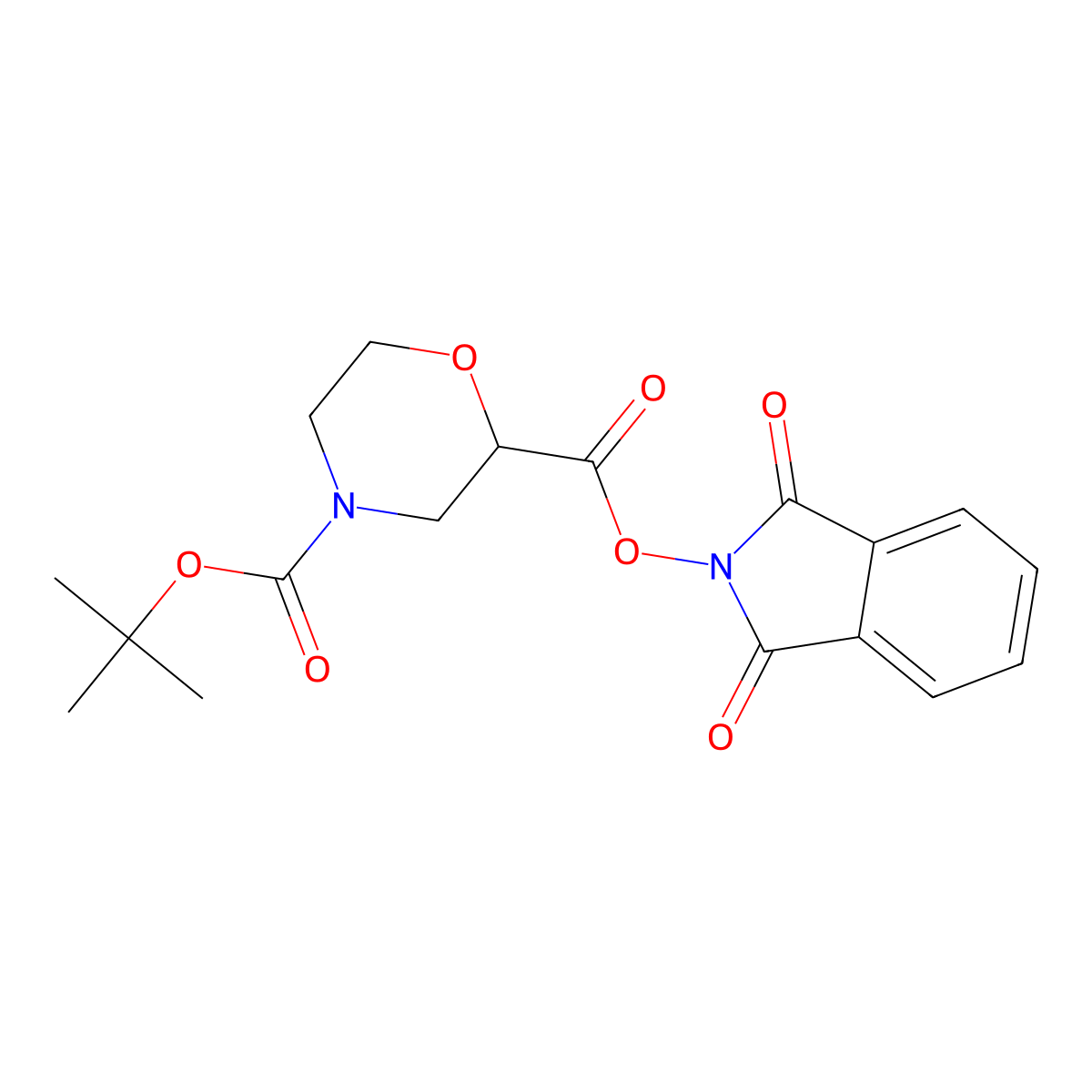 4-tert-butyl 2-(1,3-dioxo-2,3-dihydro-1H-isoindol-2-yl) morpholine-2,4-dicarboxylate molecular structure, CAS 2240185-65-1