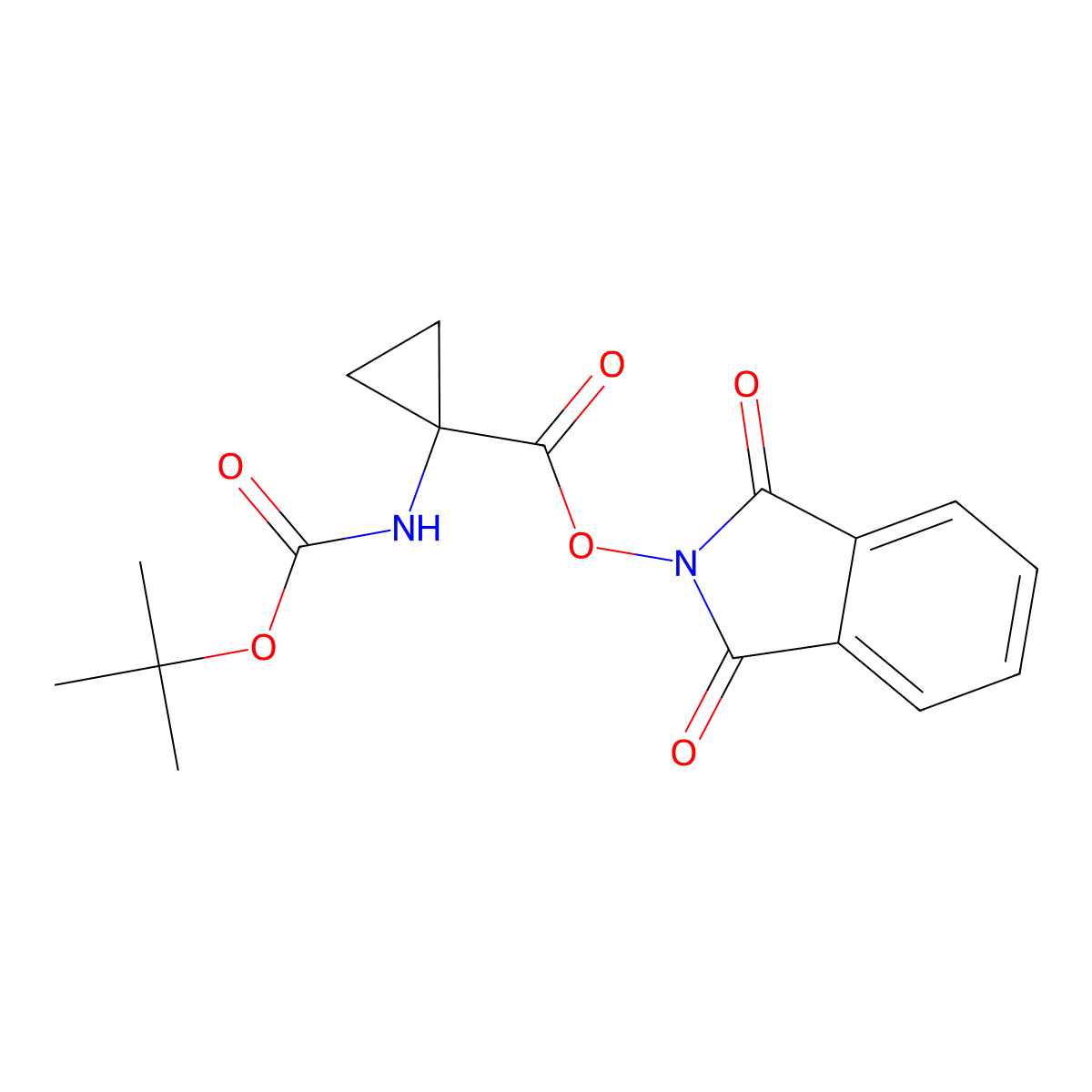 1,3-Dioxoisoindolin-2-YL 1-((tert-butoxycarbonyl)amino)cyclopropane-1-carboxylate molecular structure, CAS 2240185-66-2