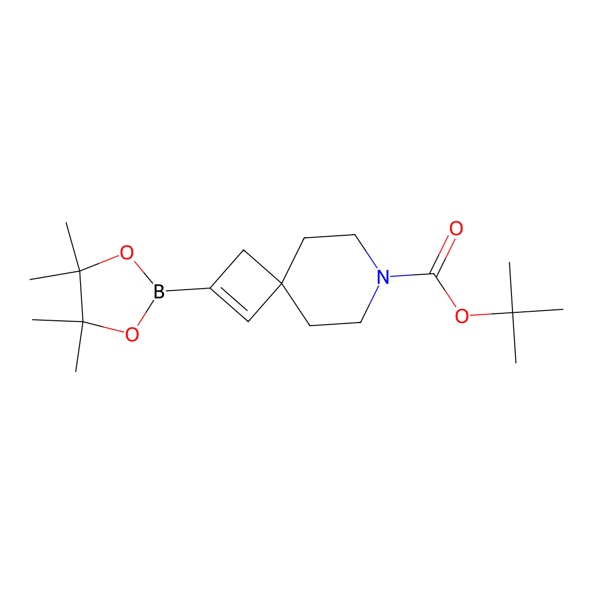 tert-Butyl 2-(4,4,5,5-tetramethyl-1,3,2-dioxaborolan-2-yl)-7-azaspiro[3.5]non-1-ene-7-carboxylate molecular structure, CAS 2240187-78-2