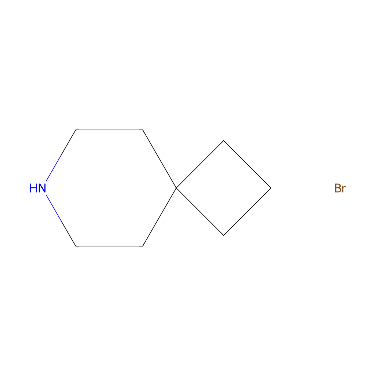 2-Bromo-7-azaspiro[3.5]nonane molecular structure, CAS 2240187-86-2