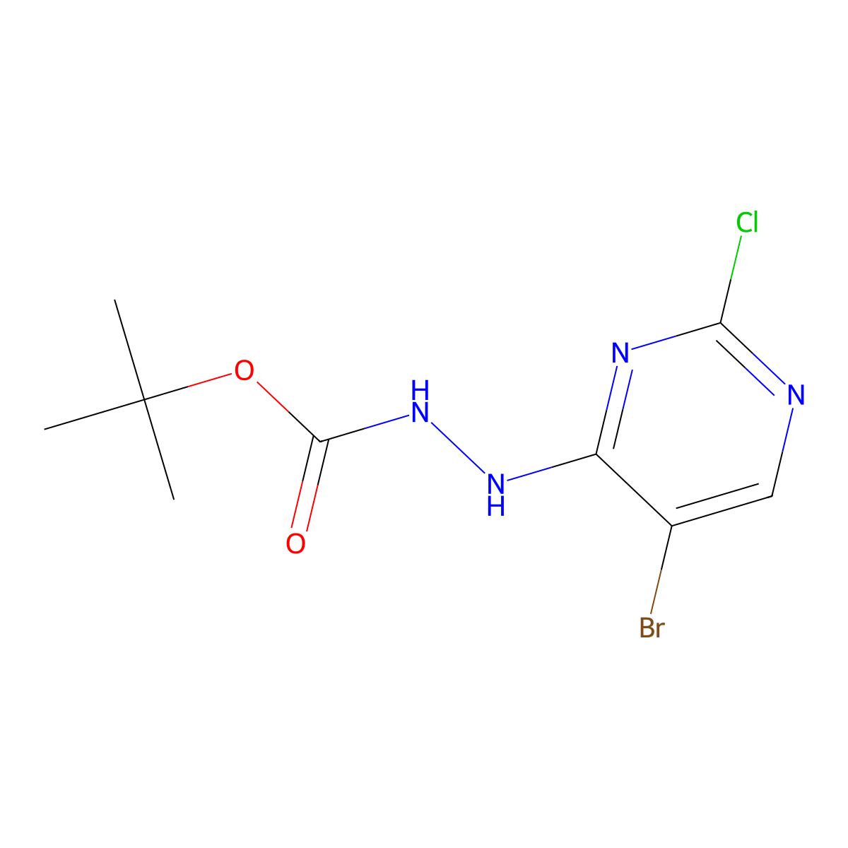 N'-(5-bromo-2-chloropyrimidin-4-yl)(tert-butoxy)carbohydrazide molecular structure, CAS 2240200-72-8