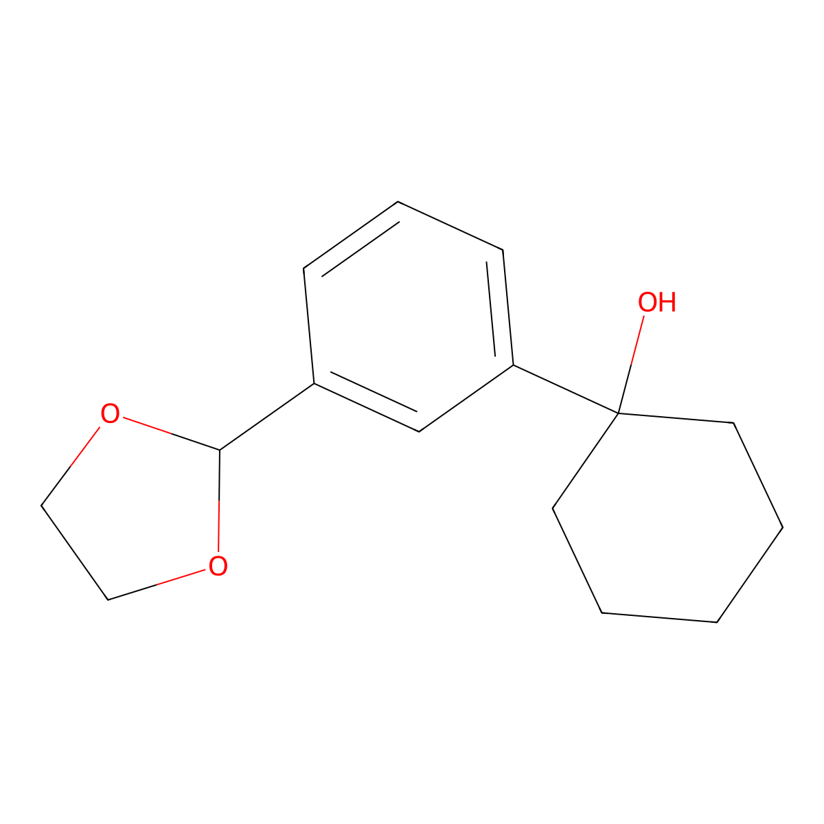 1-(3-(1,3-Dioxolan-2-yl)phenyl)cyclohexanol molecular structure, CAS 224031-97-4