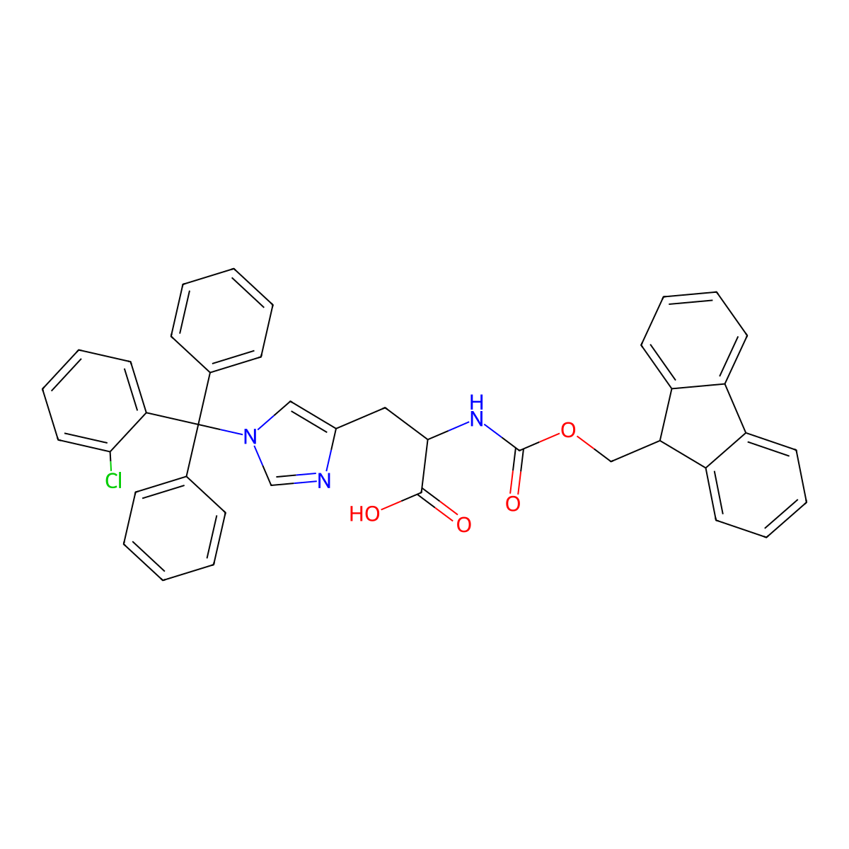 Fmoc-His(Clt)-OH molecular structure, CAS 224032-19-3