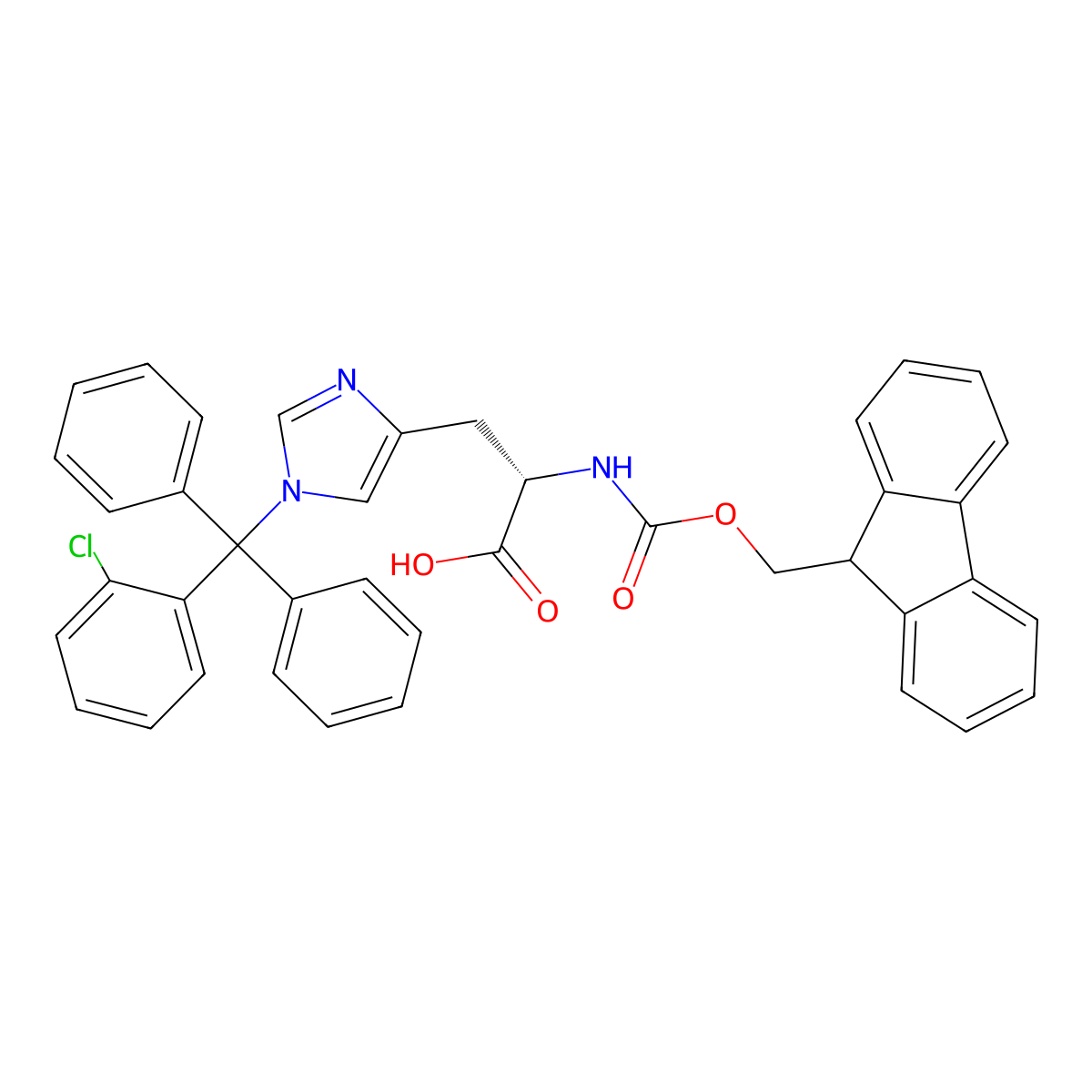 Fmoc-His(Clt)-OH molecular structure, CAS 224032-19-3