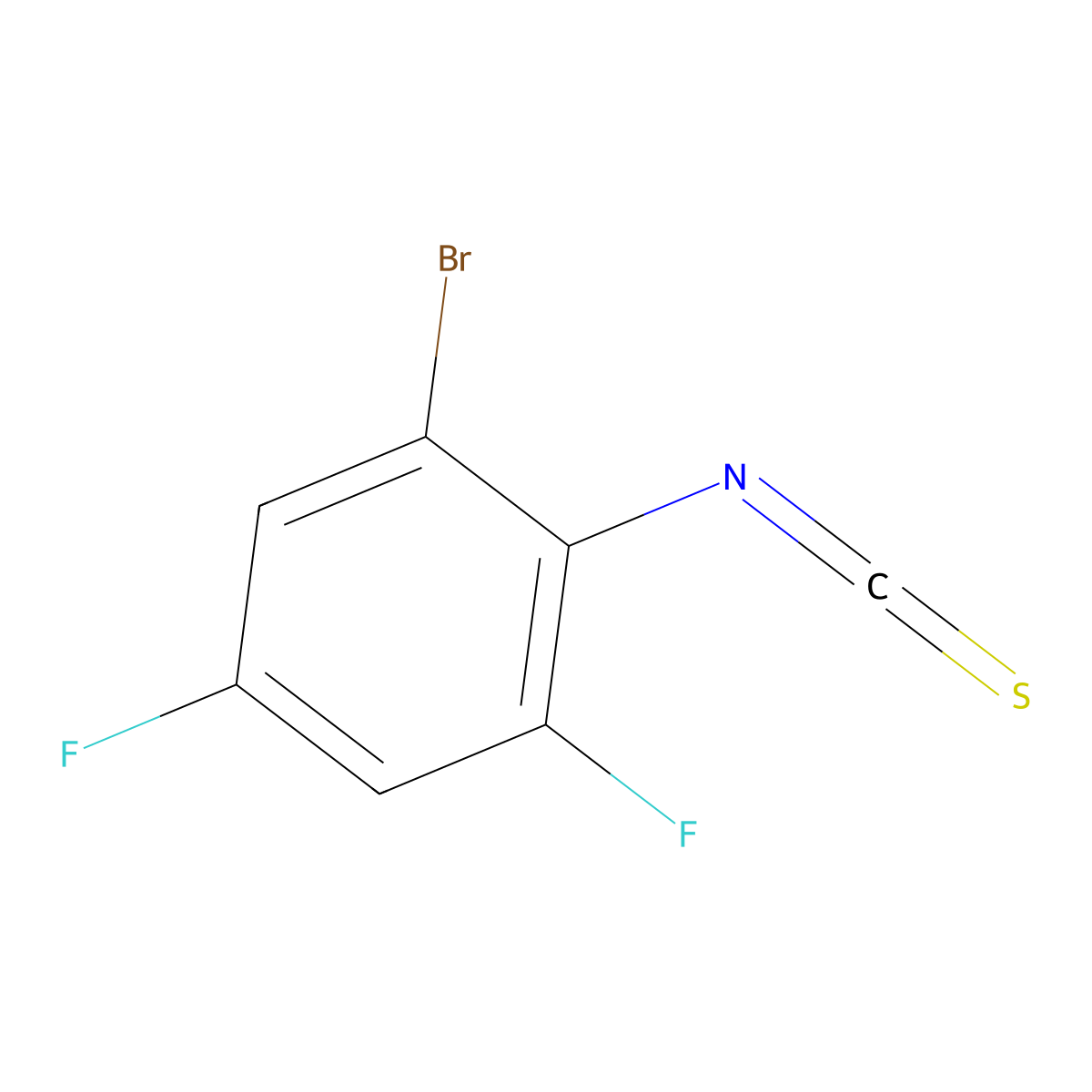 2-Bromo-4,6-difluorophenyl isothiocyanate molecular structure, CAS 224032-82-0